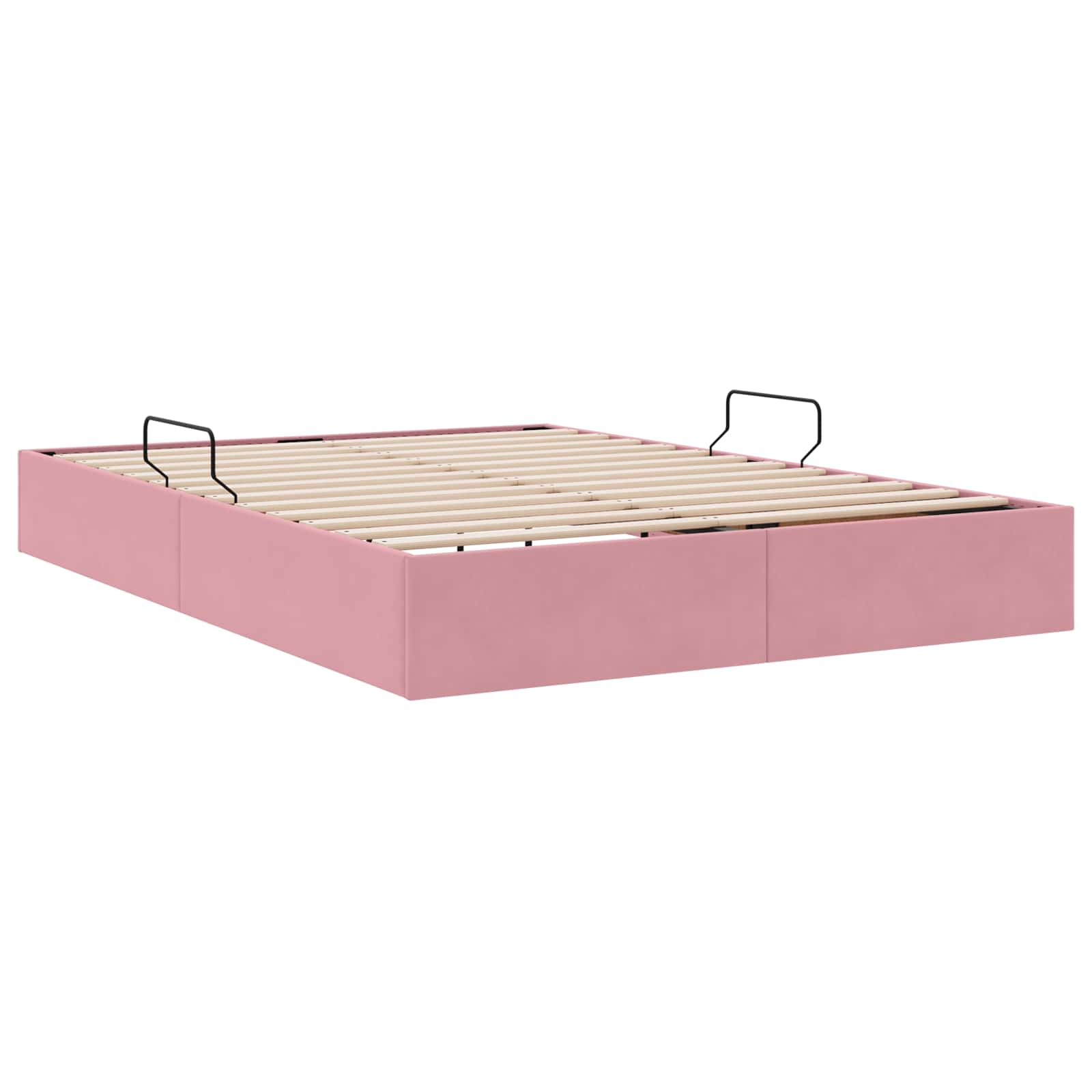 Cadre de lit ottoman avec stockage Rose 140 x 190 cm Velours - XIOS