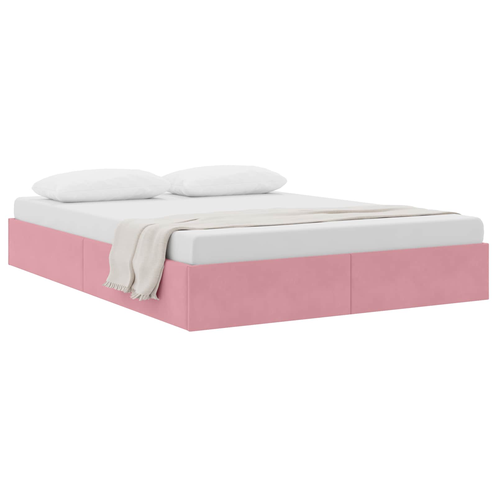 Cadre de lit ottoman avec stockage Rose 140 x 190 cm Velours - XIOS