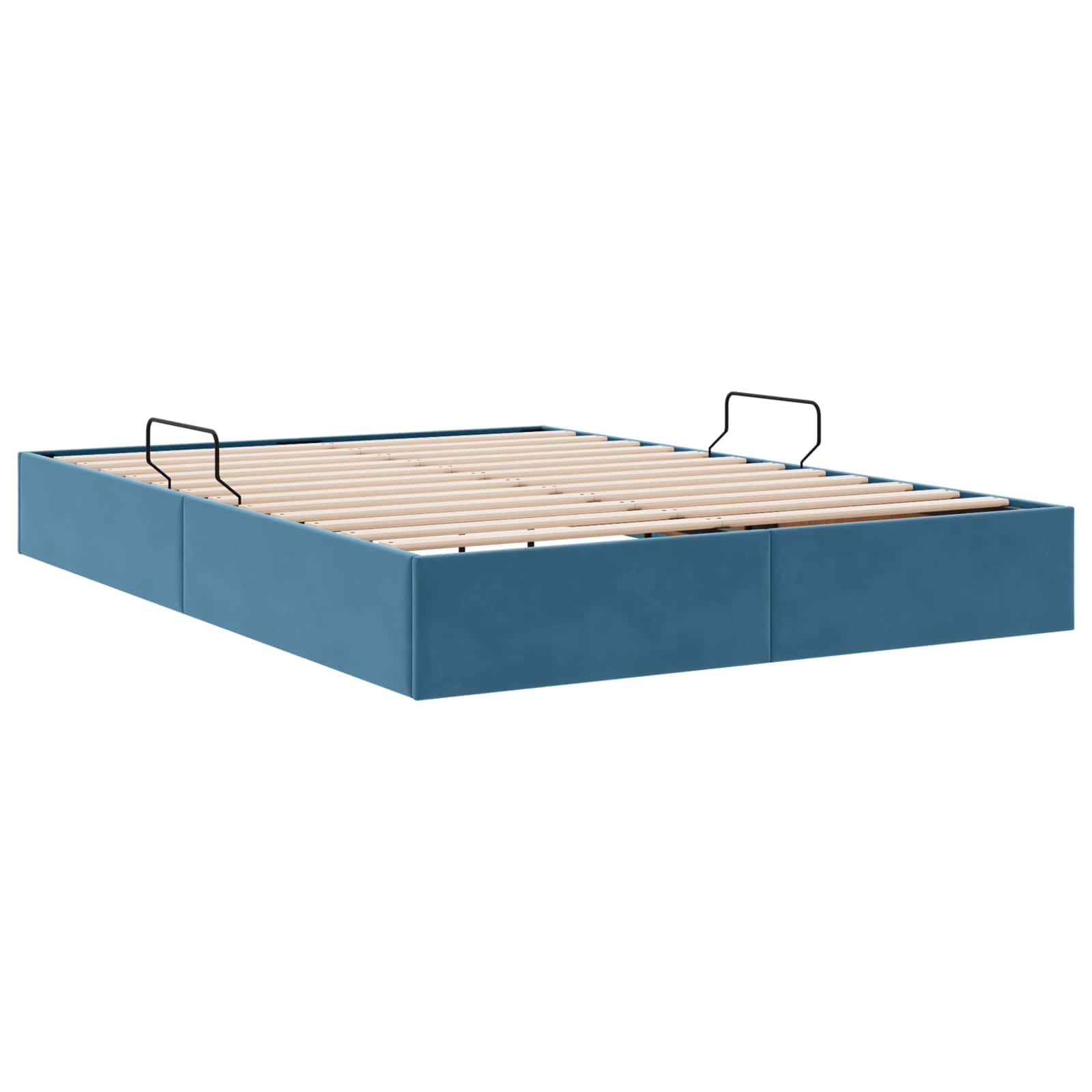 Cadre de lit ottoman Bleu foncé 140 x 200 cm Velours