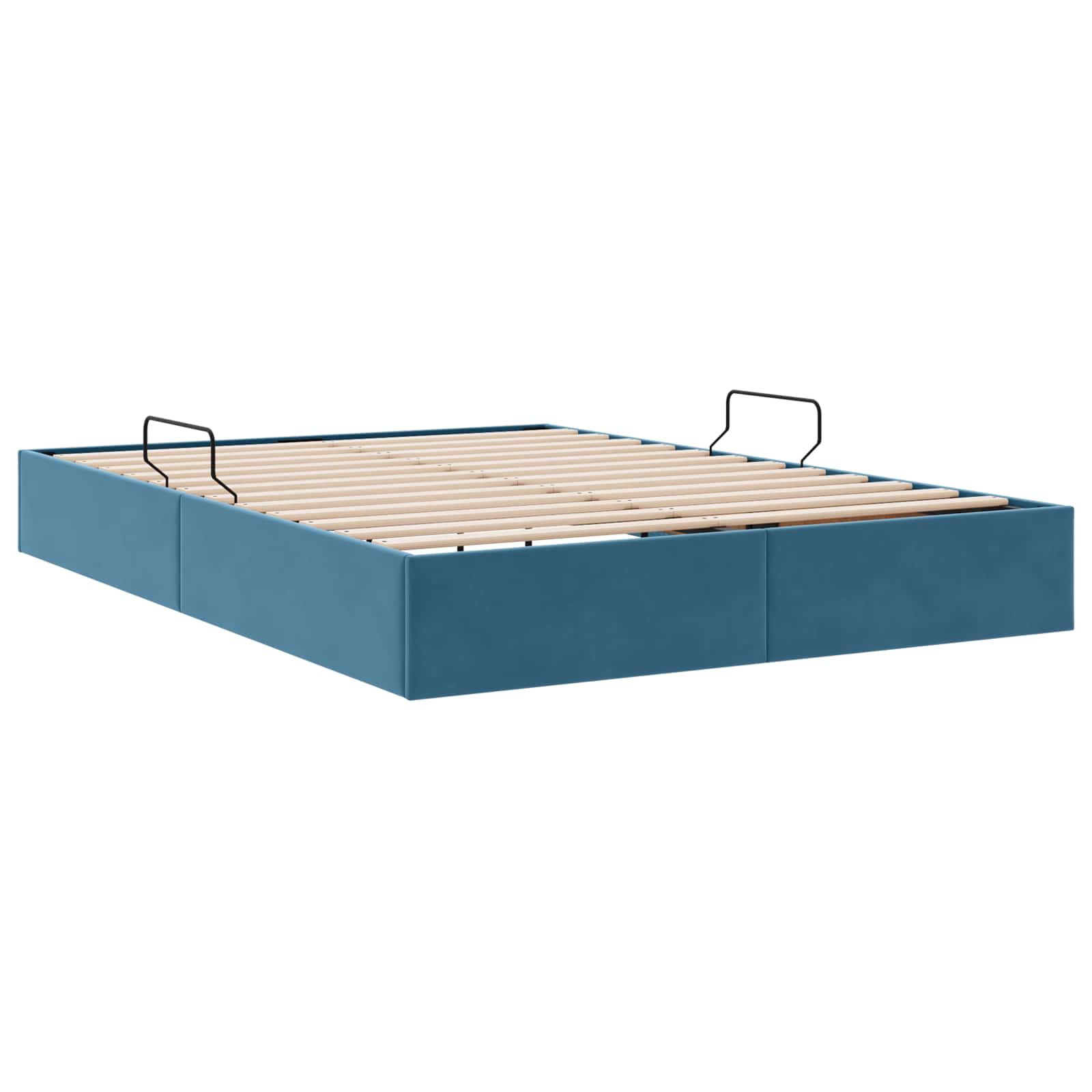Cadre de lit ottoman Bleu foncé 140 x 200 cm Velours