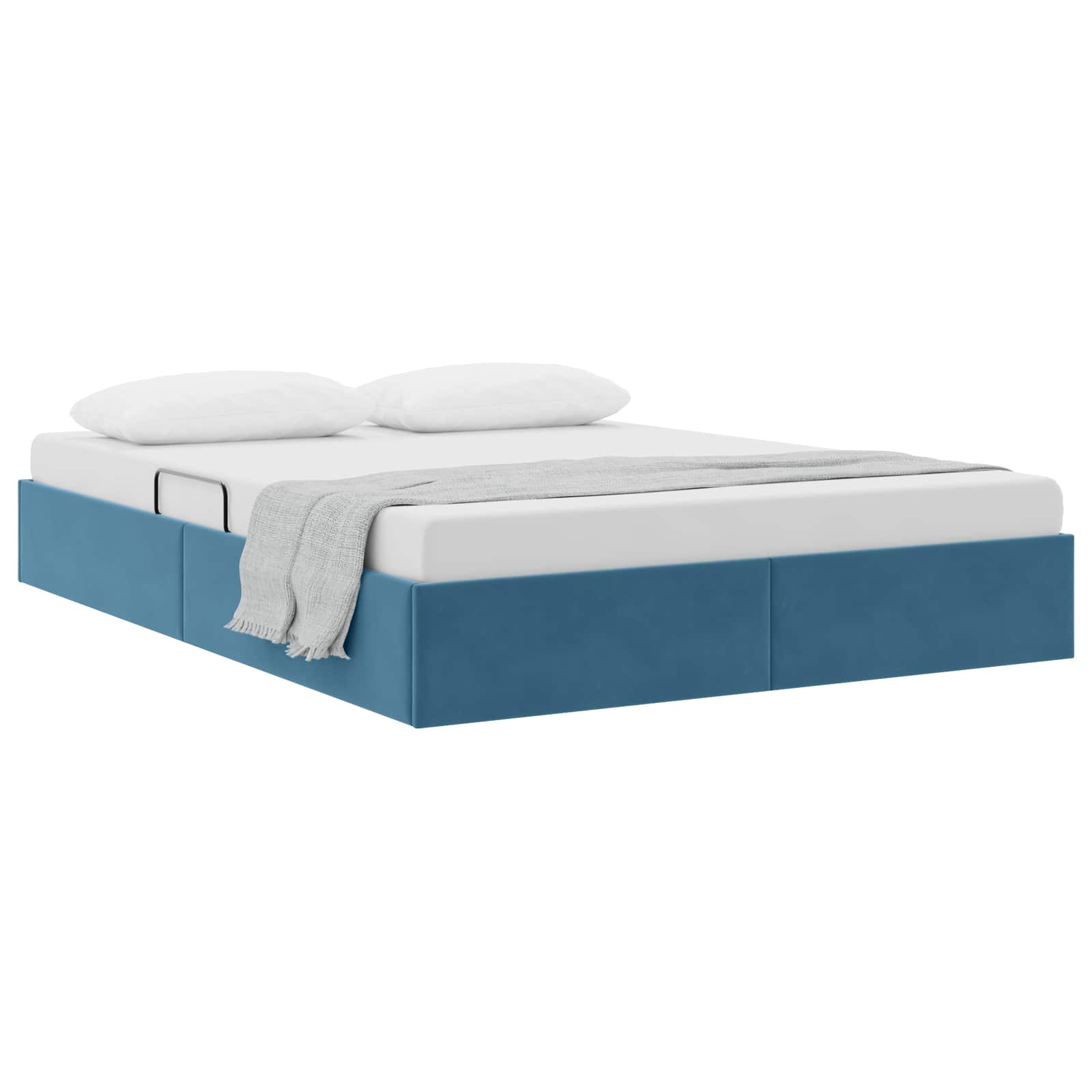 Cadre de lit ottoman Bleu foncé 140 x 200 cm Velours