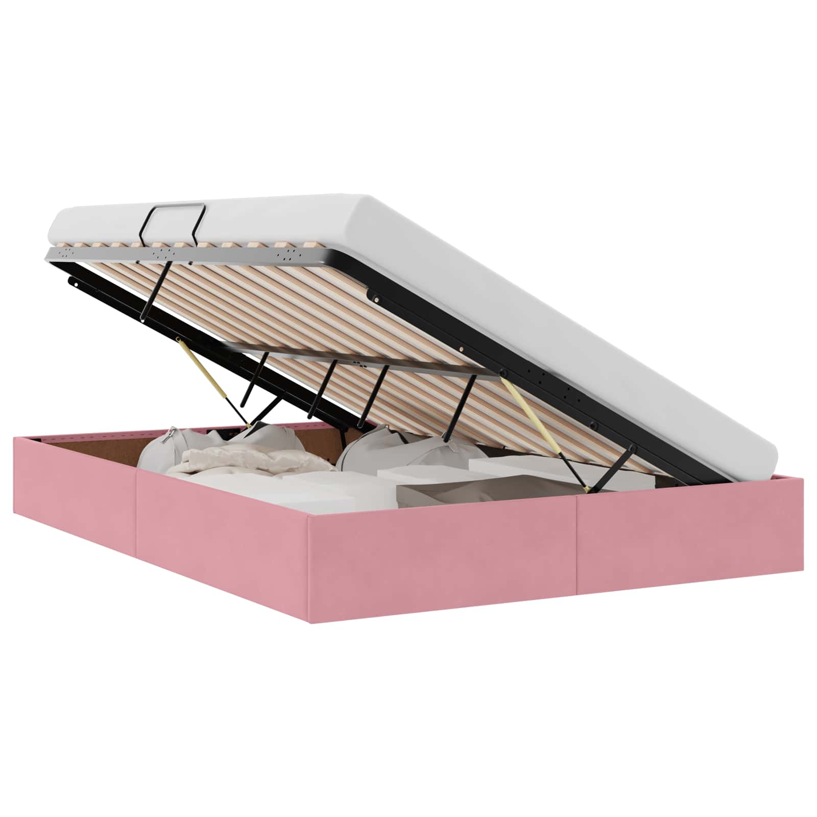 Cadre de lit ottoman avec stockage Rose 140 x 200 cm Velours - XIOS