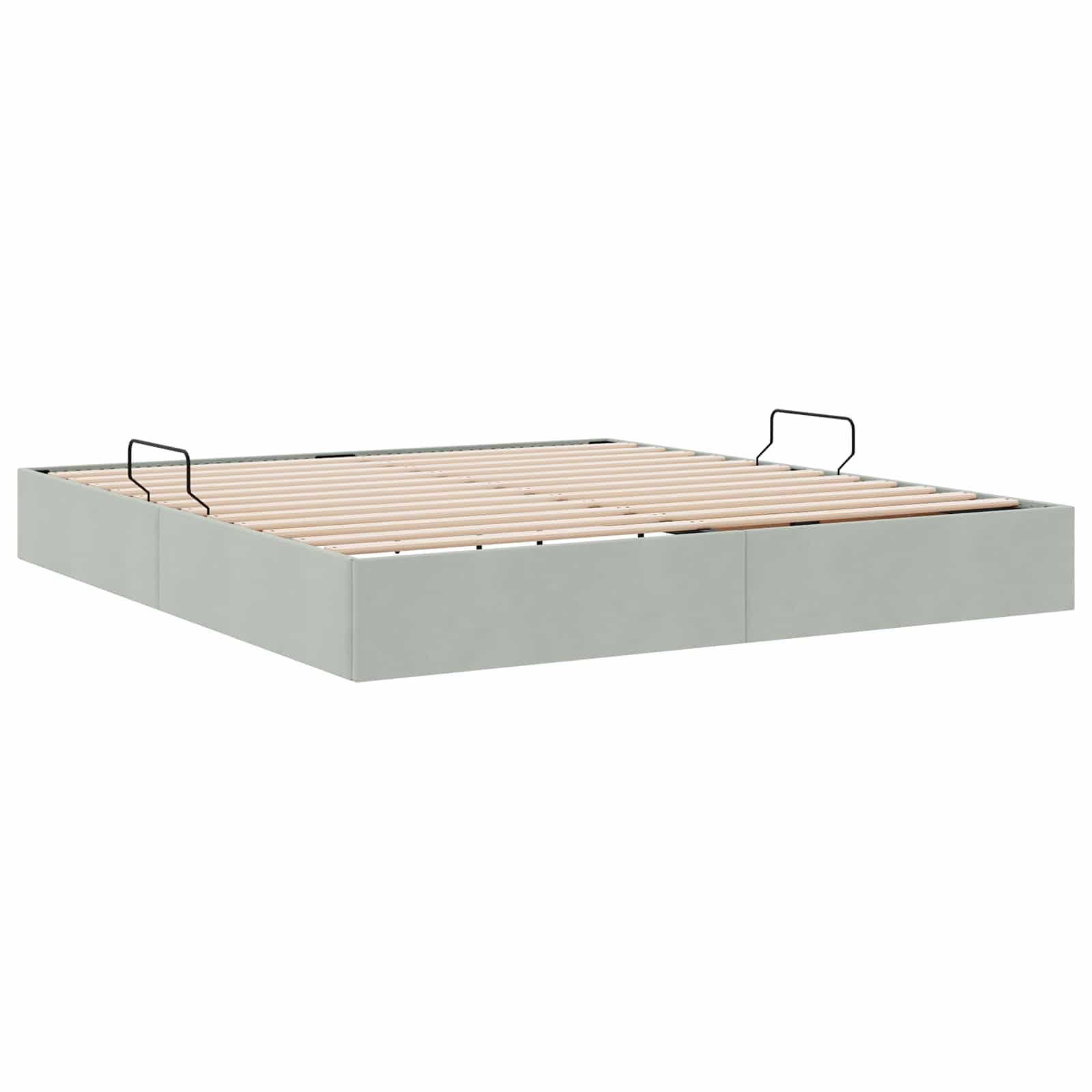 Cadre de lit ottoman Gris clair 160 x 200 cm Velours - XIOS