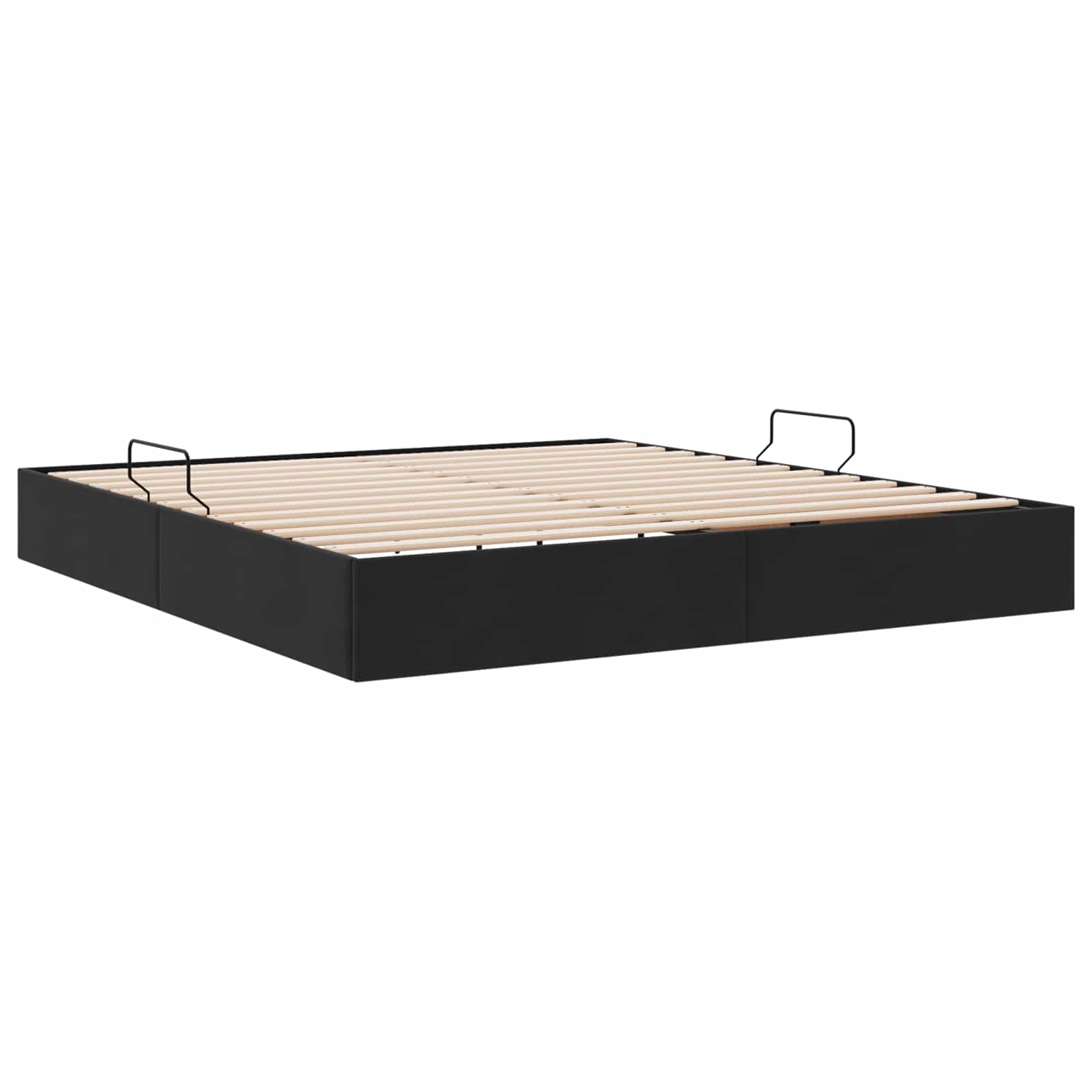 Cadre de lit ottoman avec stockage Noir 160 x 200 cm Velours - XIOS