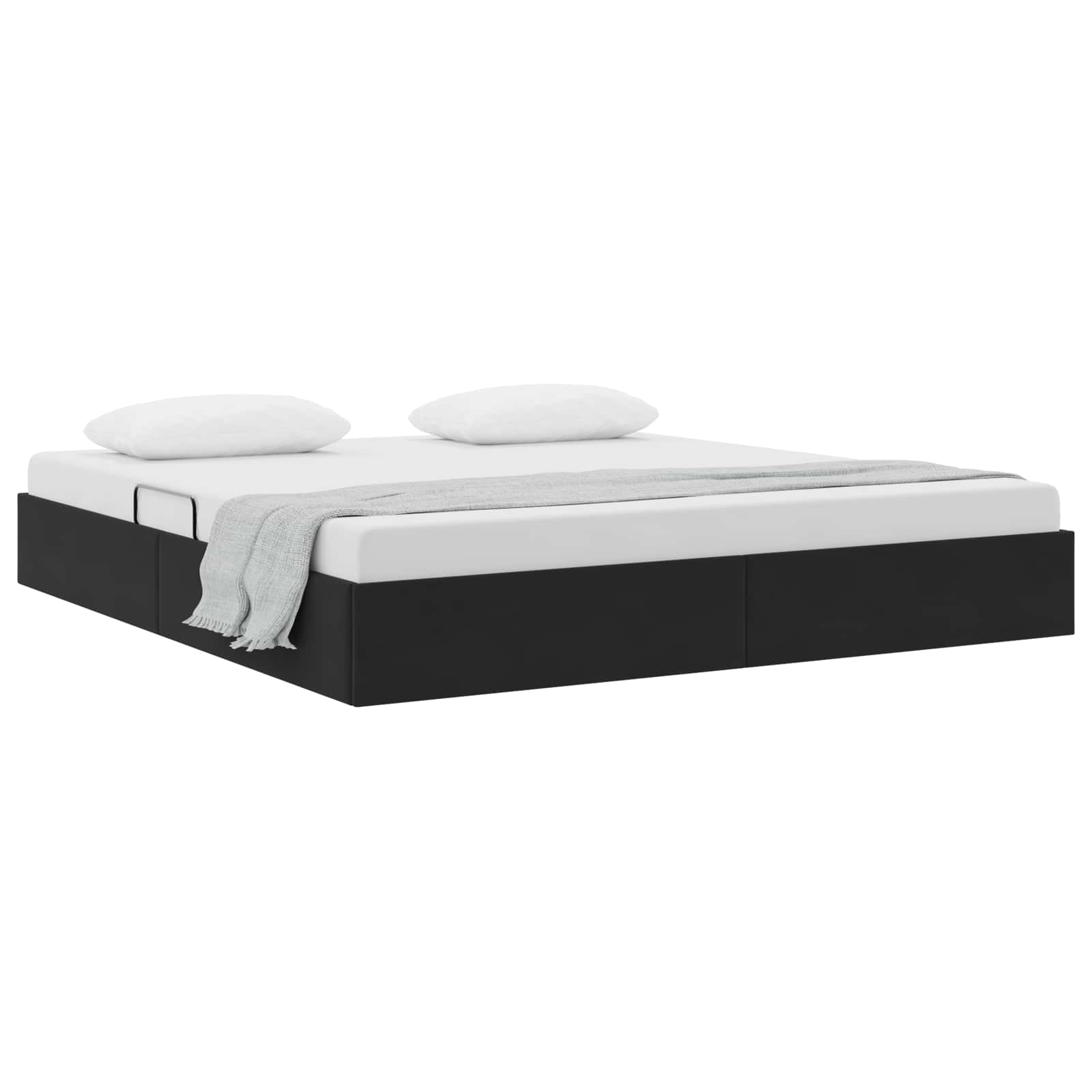Cadre de lit ottoman avec stockage Noir 160 x 200 cm Velours - XIOS