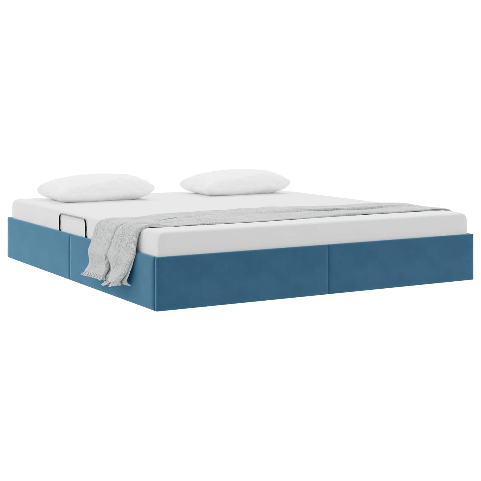 Cadre de lit ottoman Bleu foncé 160 x 200 cm Velours - XIOS