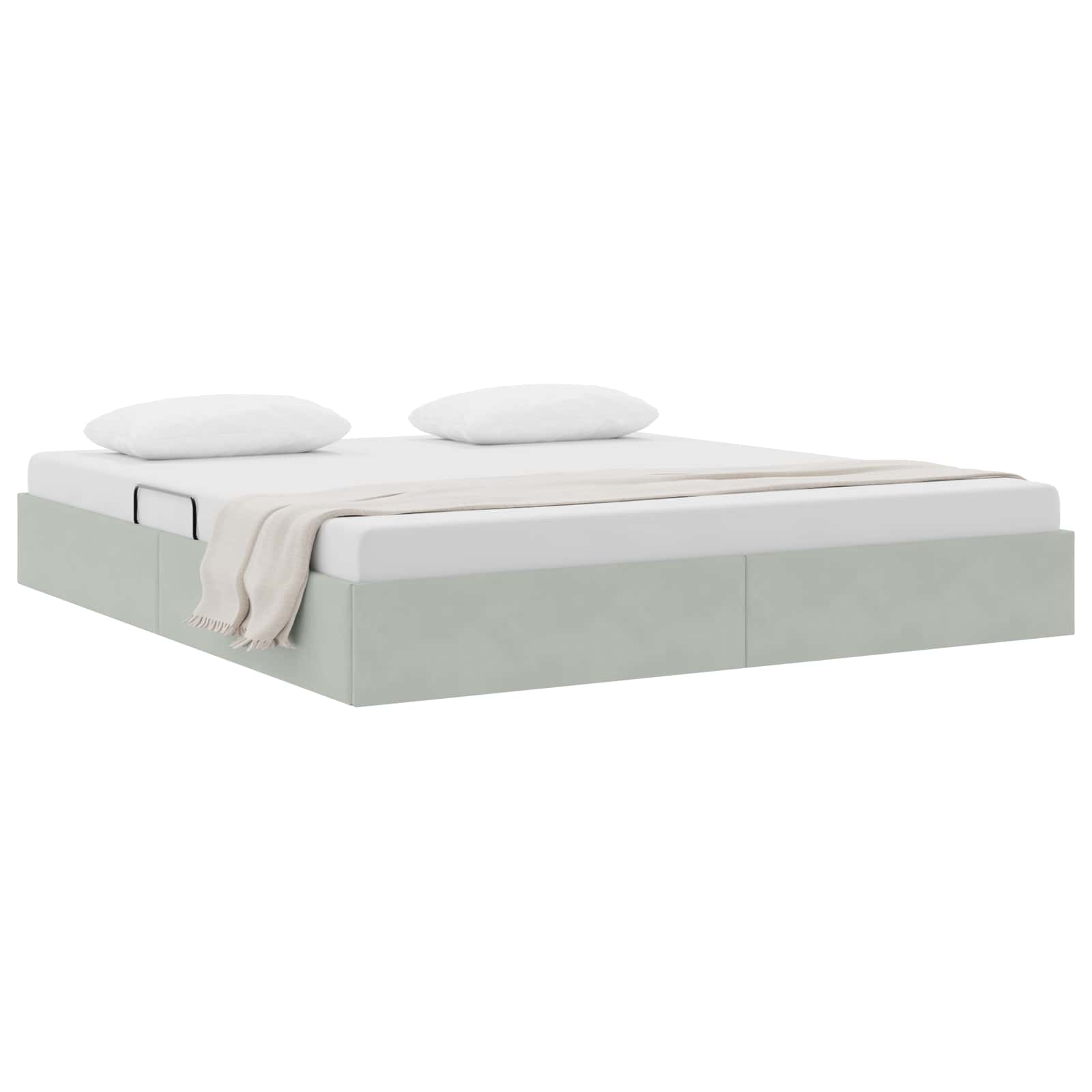 Cadre de lit ottoman Gris clair 180 x 200 cm Velours - XIOS