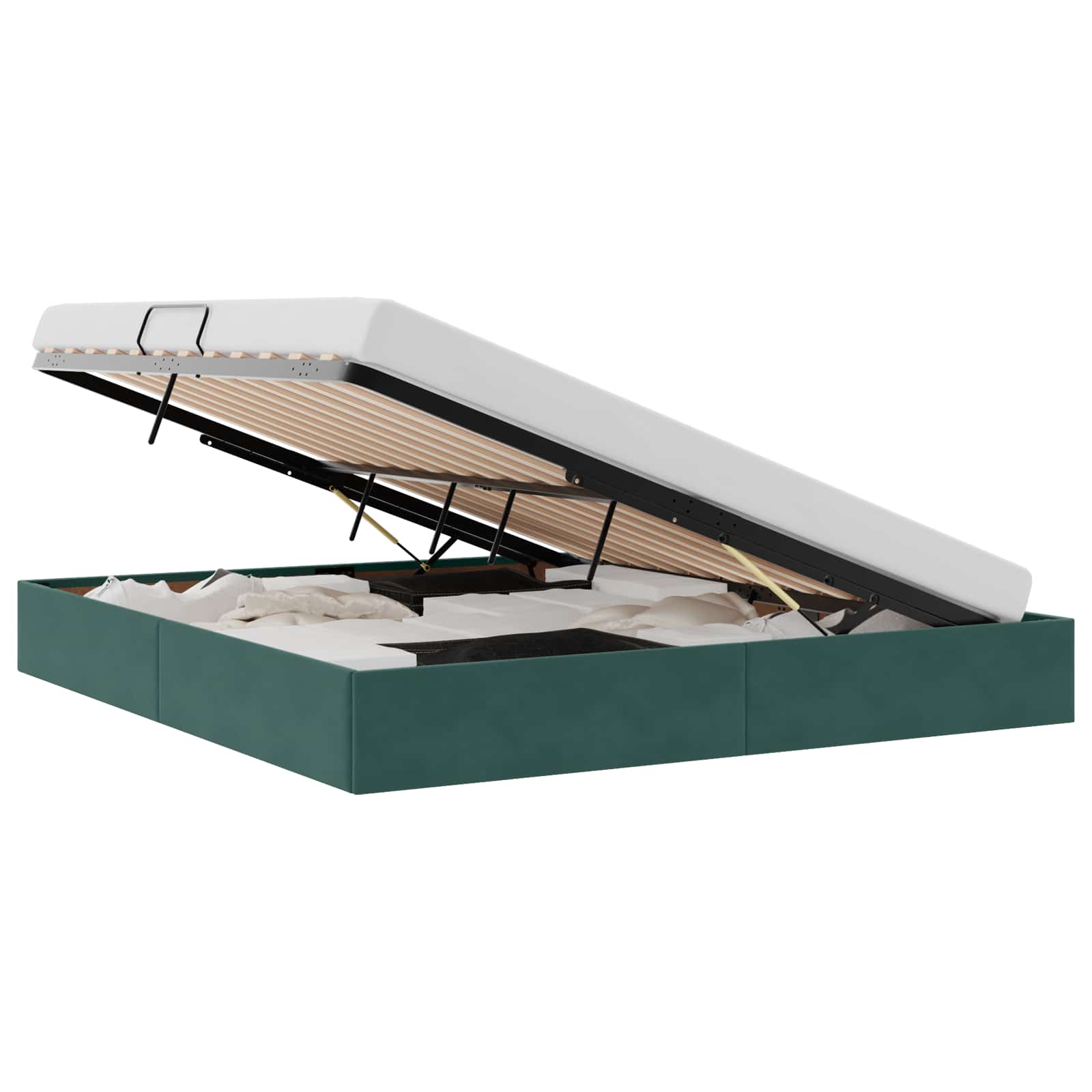 Cadre de lit ottoman Vert foncé 180 x 200 cm Velours - XIOS