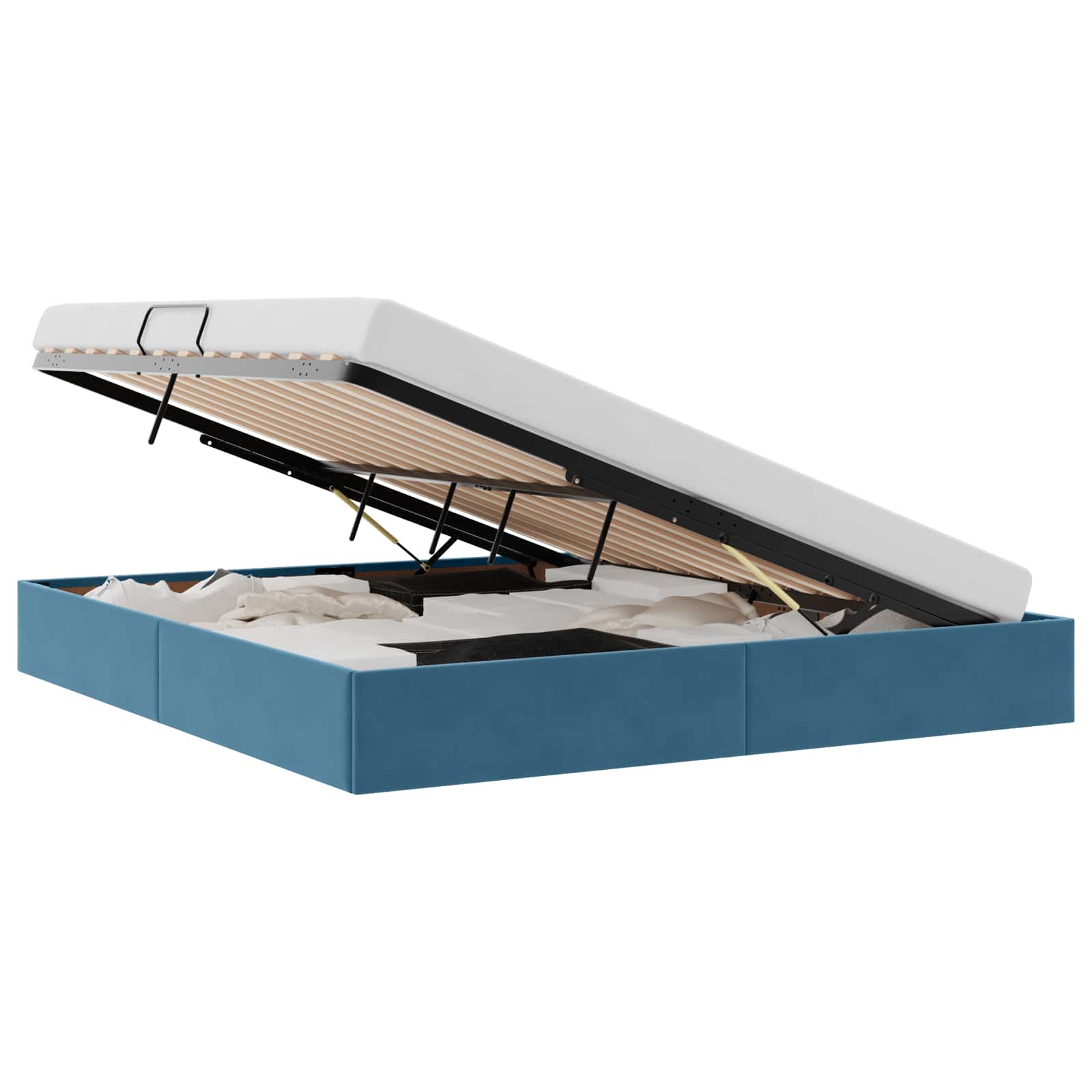 Cadre de lit ottoman Bleu foncé 180 x 200 cm Velours - XIOS