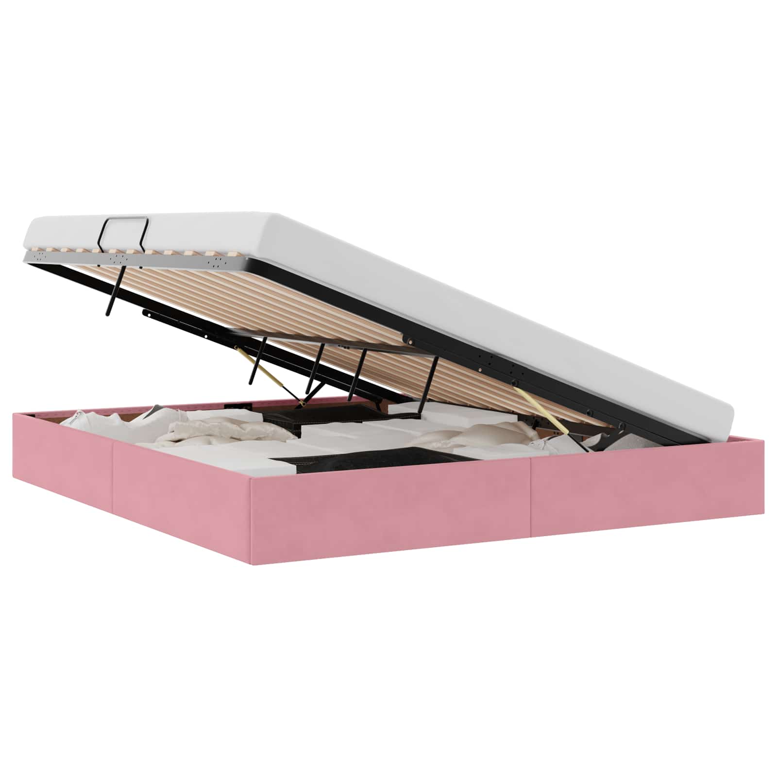 Cadre de lit ottoman avec stockage Rose 180 x 200 cm Velours - XIOS