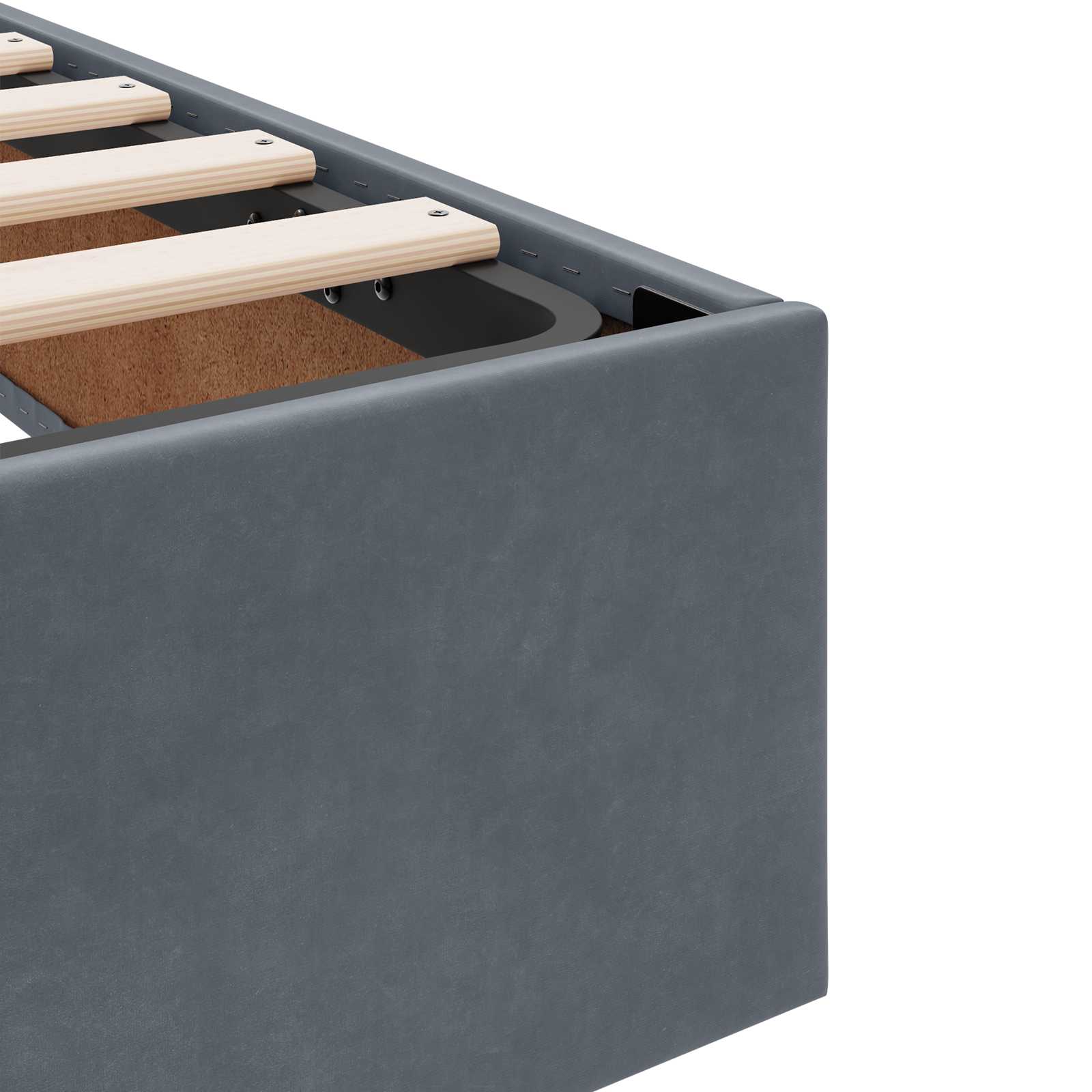 Cadre de lit ottoman Gris foncé 200 x 200 cm Velours - XIOS