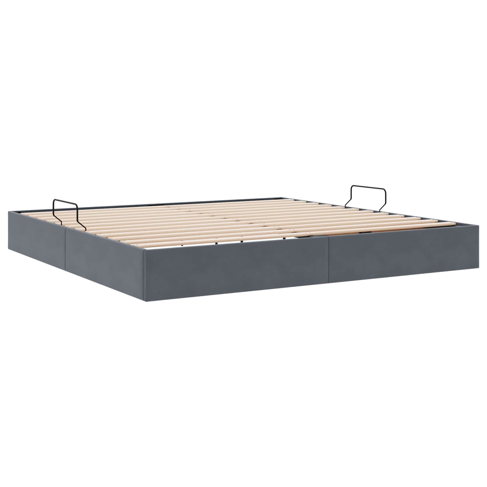 Cadre de lit ottoman Gris foncé 200 x 200 cm Velours - XIOS