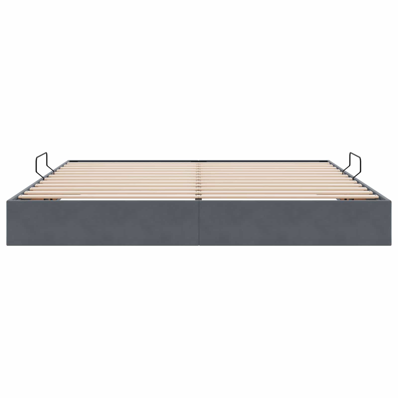 Cadre de lit ottoman Gris foncé 200 x 200 cm Velours - XIOS