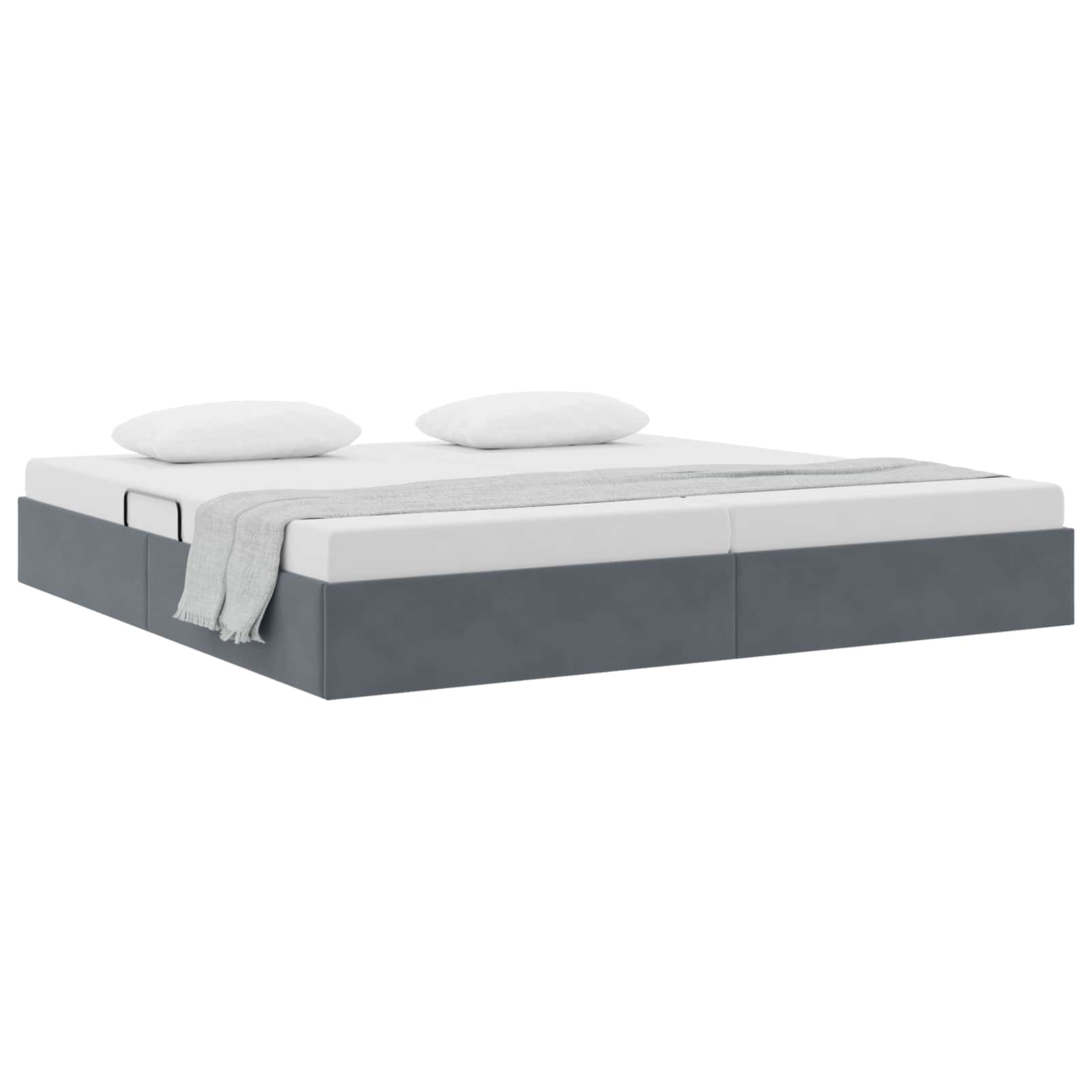 Cadre de lit ottoman Gris foncé 200 x 200 cm Velours - XIOS