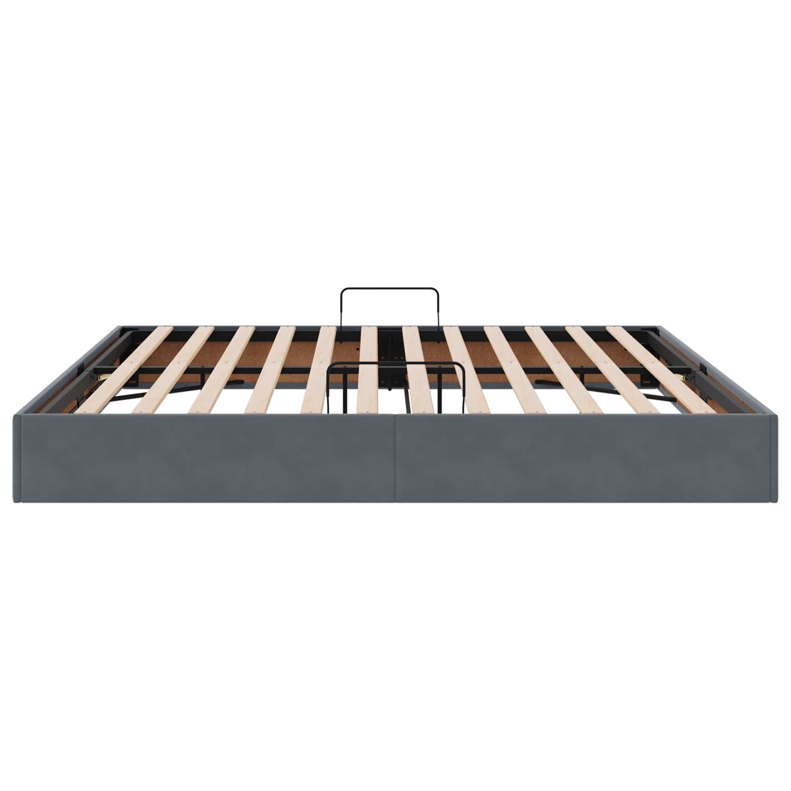 Cadre de lit ottoman Gris foncé 200 x 200 cm Velours - XIOS