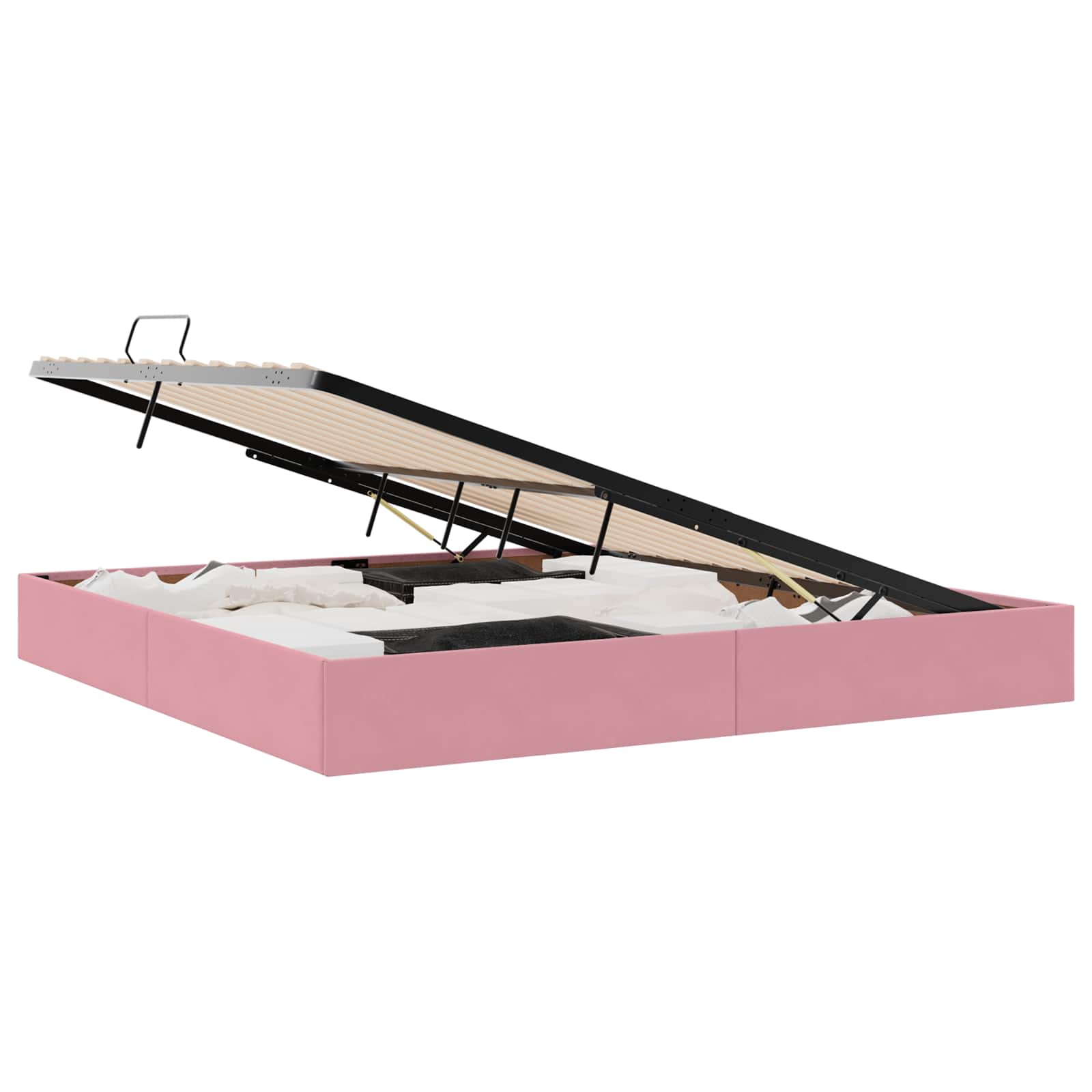 Cadre de lit ottoman avec stockage Rose 200 x 200 cm Velours - XIOS