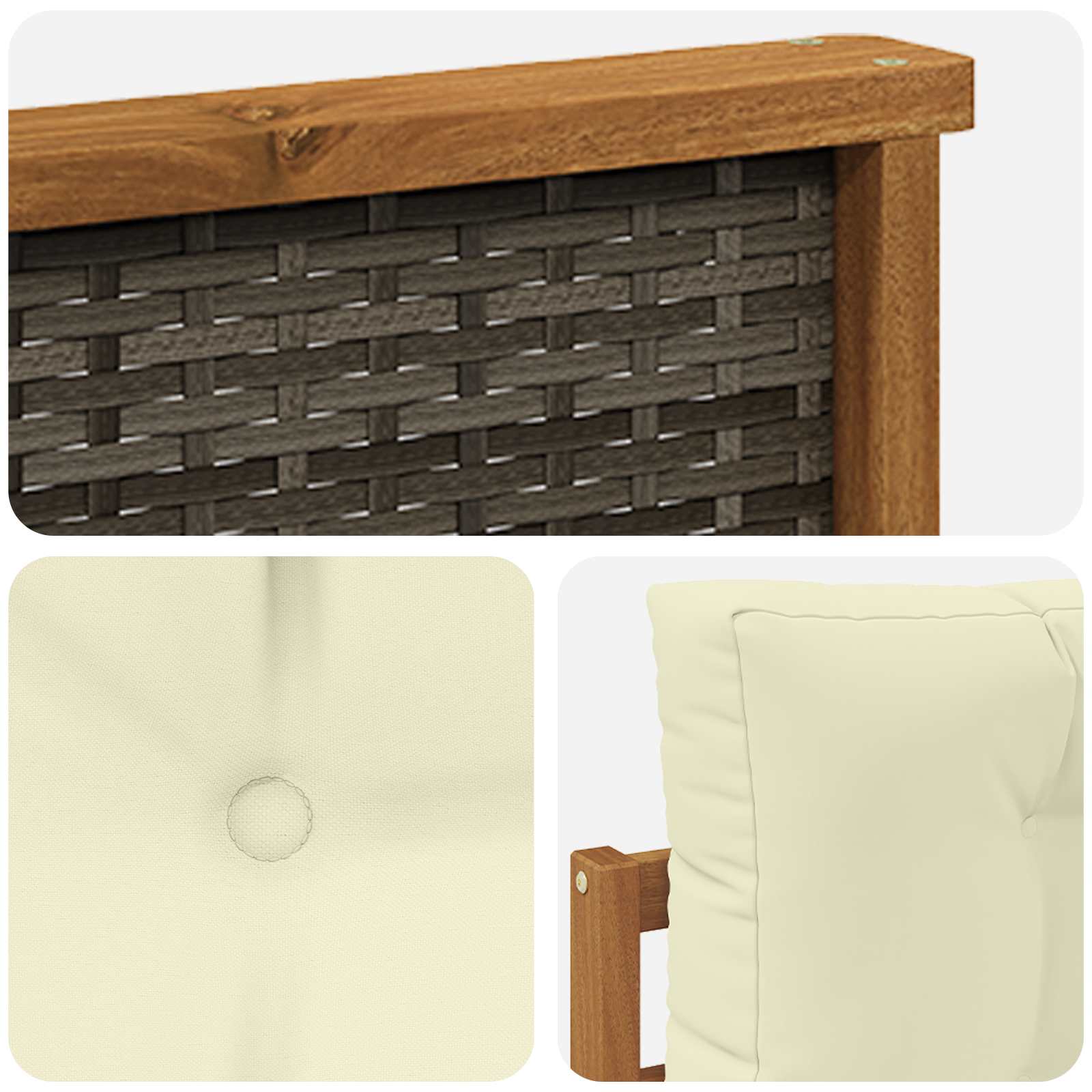 Sofa de milieu extérieur Bois d'Acacia Massif Naturel - XIOS