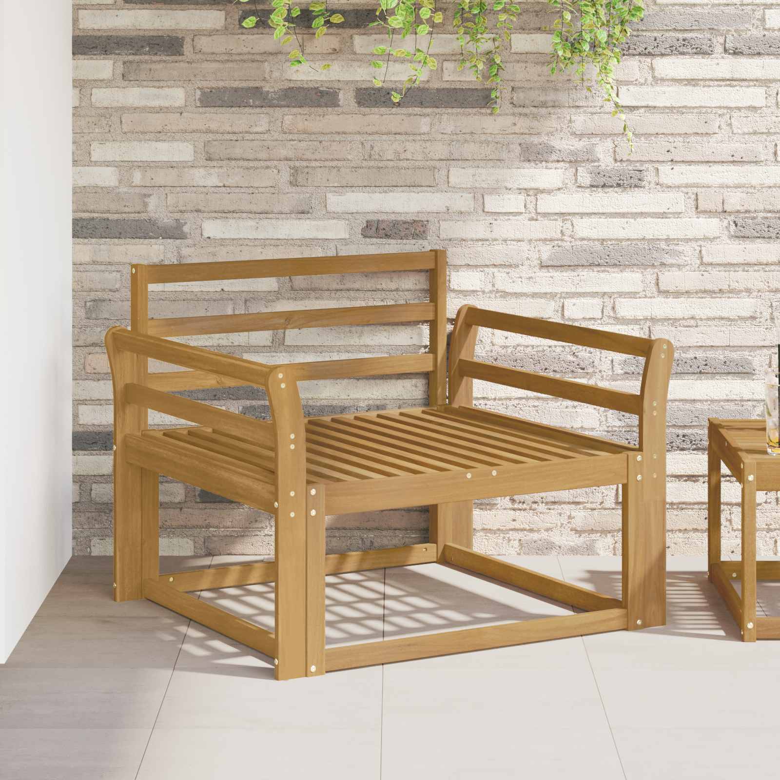 Sofa de milieu extérieur Bois d'Acacia Massif Blanc - XIOS