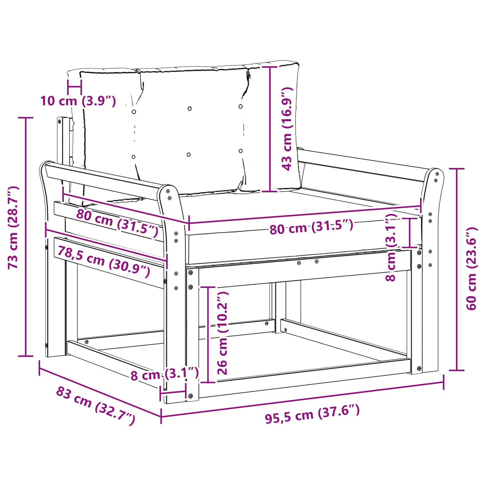Sofa de milieu extérieur Polyester Blanc - XIOS