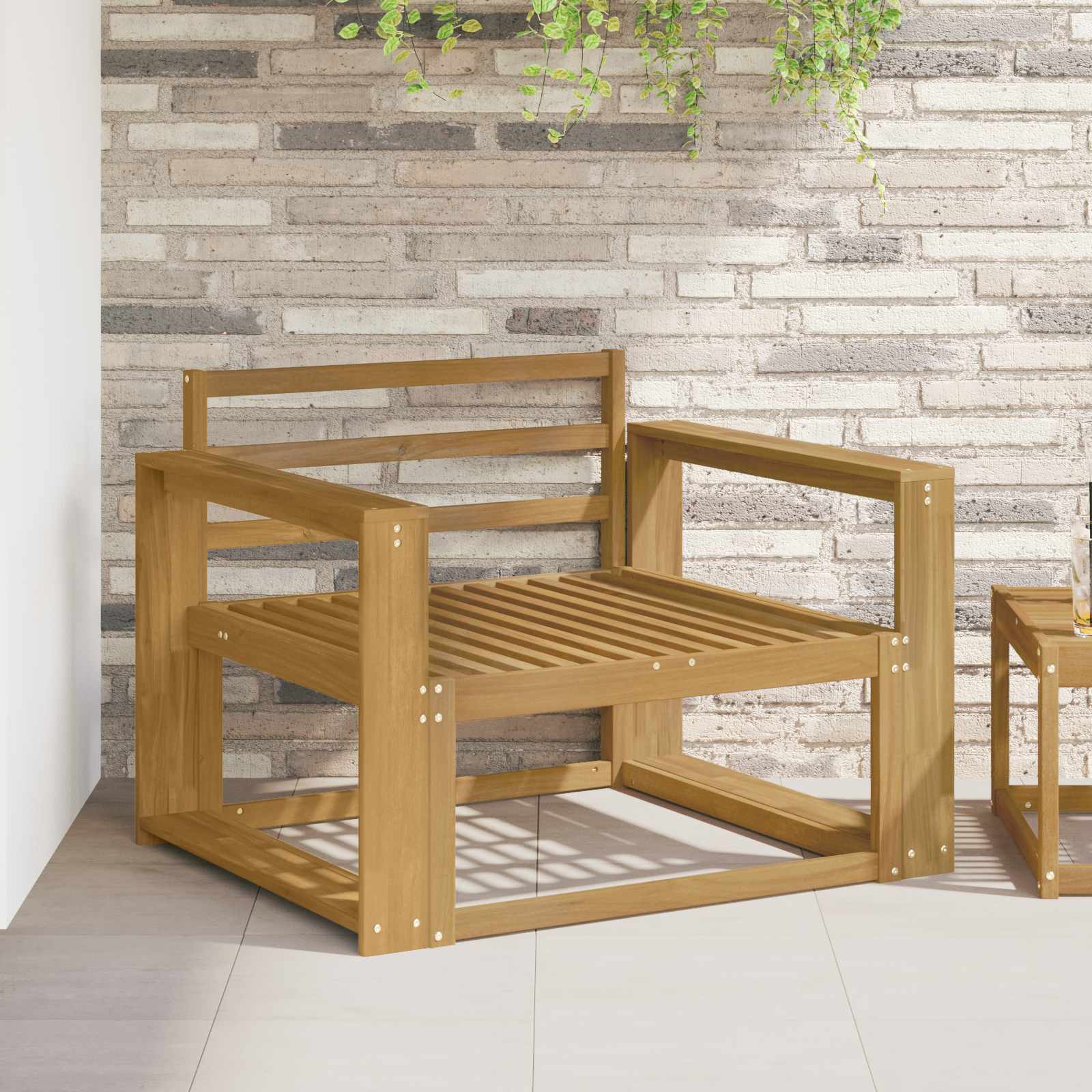 Sofa de milieu extérieur Bois d'Acacia Massif Blanc - XIOS