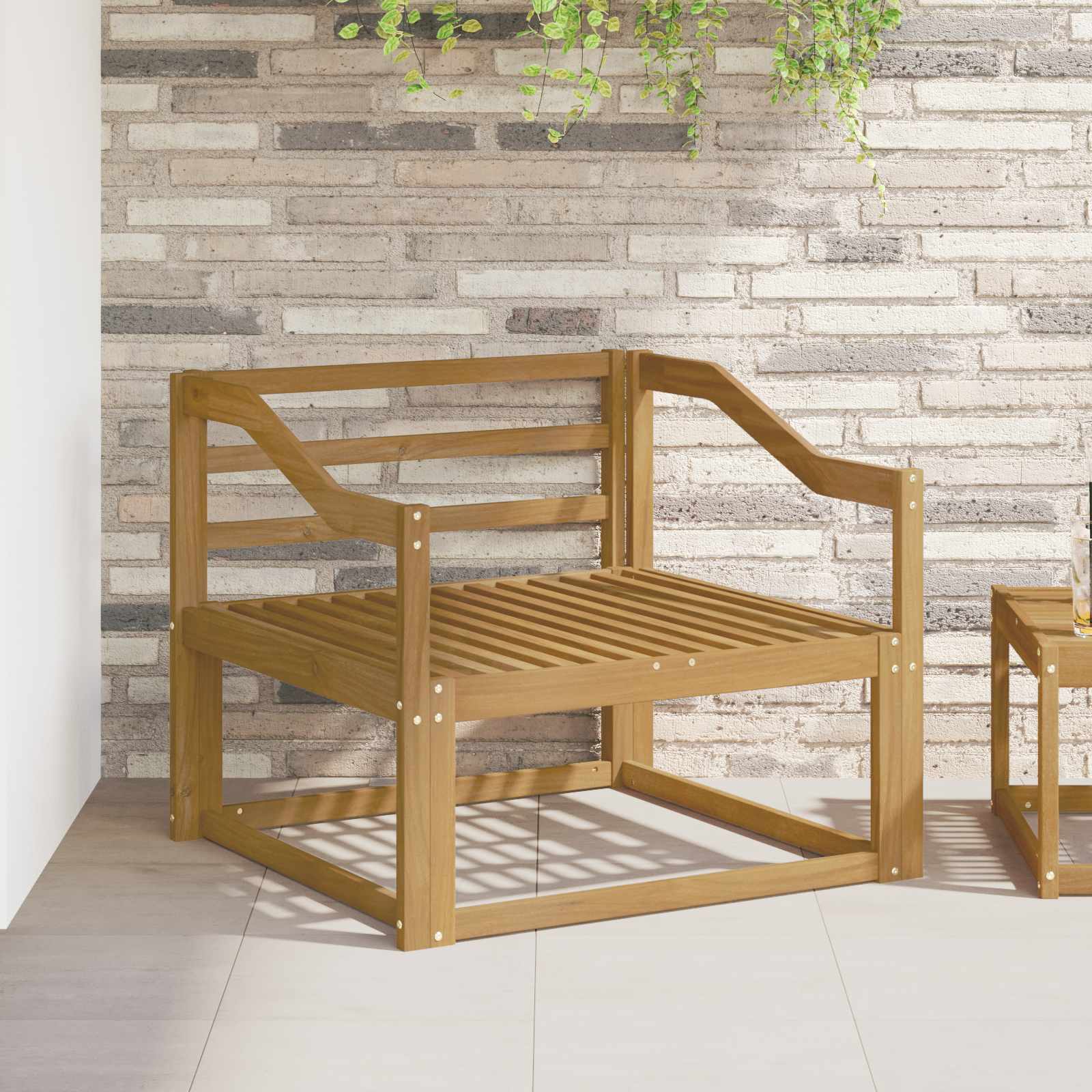 Sofa de milieu extérieur Bois d'Acacia Massif Blanc - XIOS