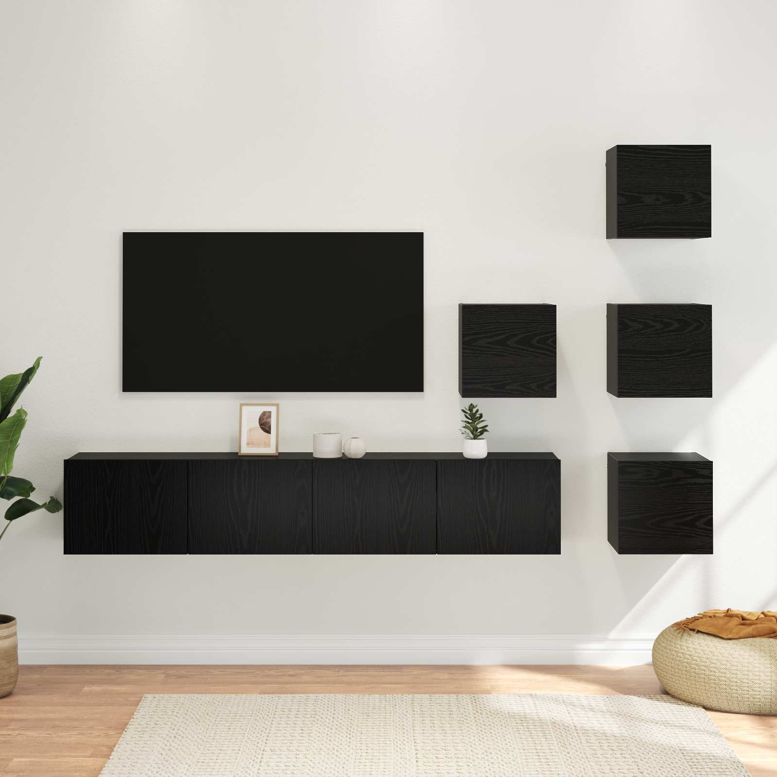 Ensemble meuble TV 6 pcs 80 x 30 x 30 cm Chêne noir - XIOS