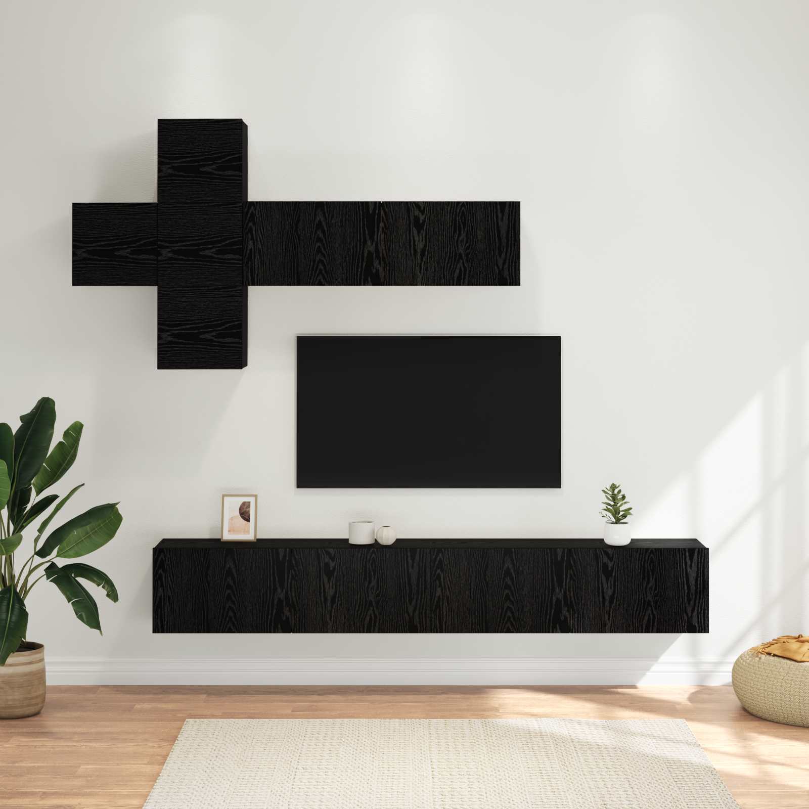 Ensemble meuble TV 7 pcs Chêne noir Bois d'ingénierie - XIOS