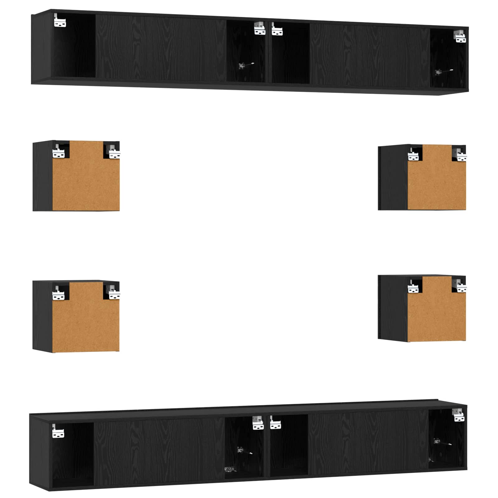 Ensemble meuble TV 8 pcs 100 x 30 x 30 cm Chêne noir - XIOS