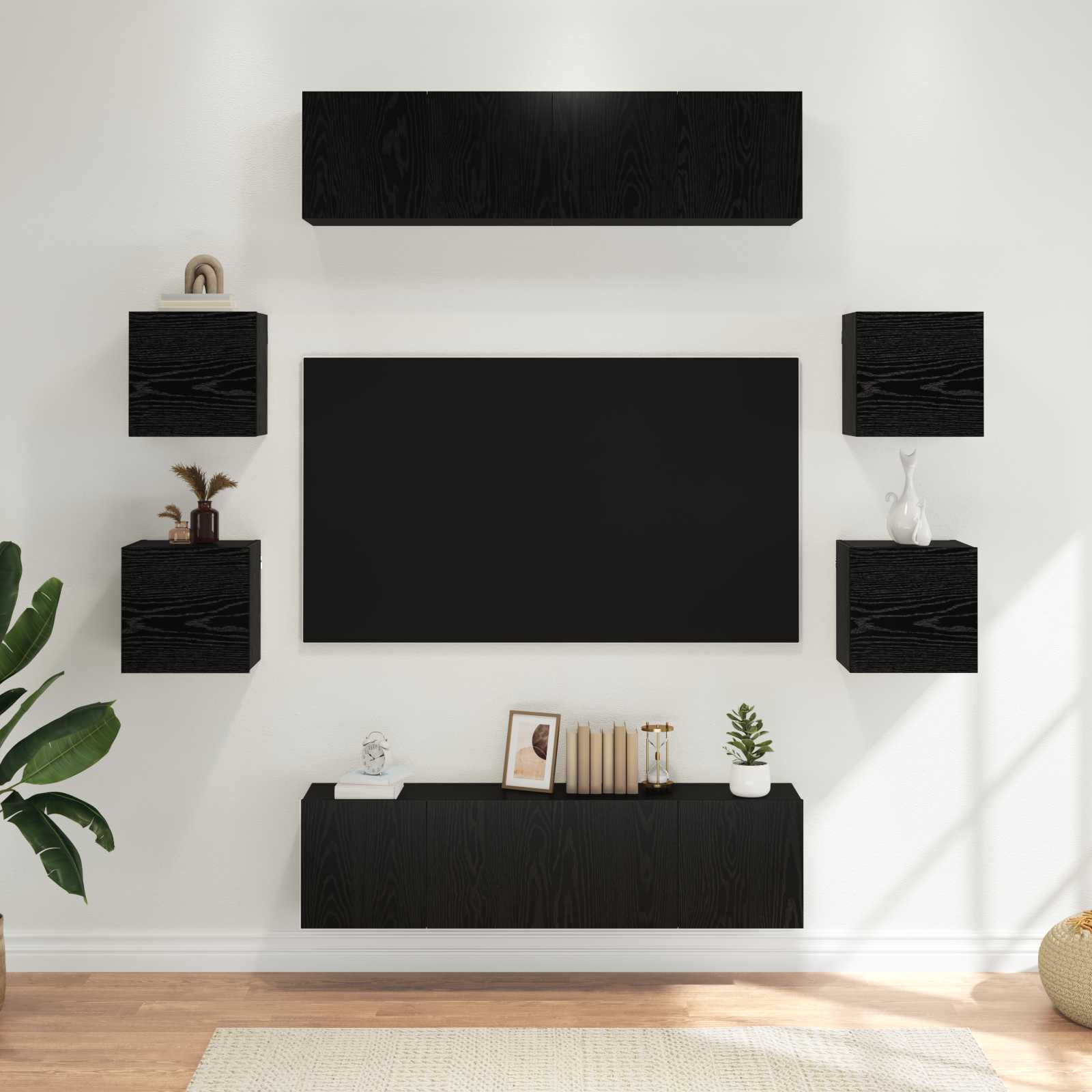 Ensemble meuble TV 8 pcs 120 x 30 x 30 cm Chêne noir - XIOS