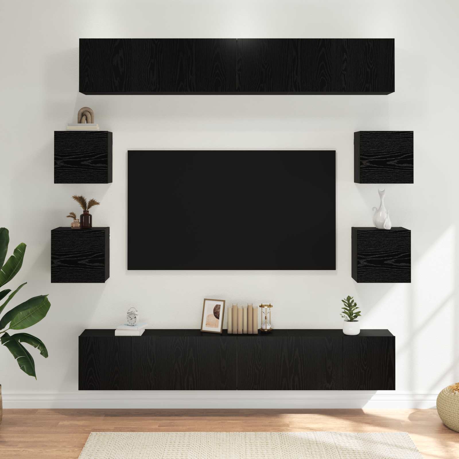 Ensemble meuble TV 10 pcs 180 x 30 x 30 cm Chêne noir - XIOS