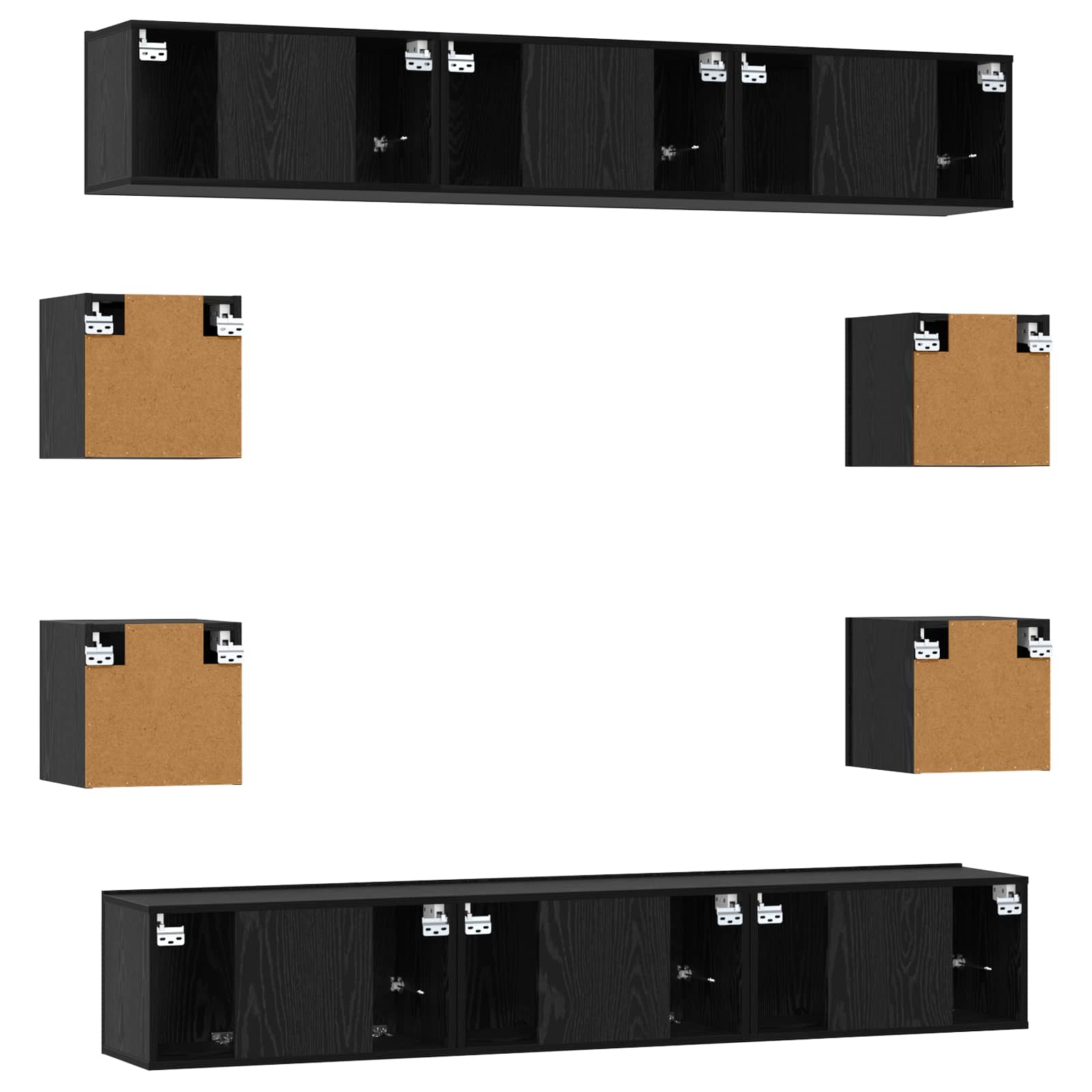Ensemble meuble TV 10 pcs 180 x 30 x 30 cm Chêne noir - XIOS
