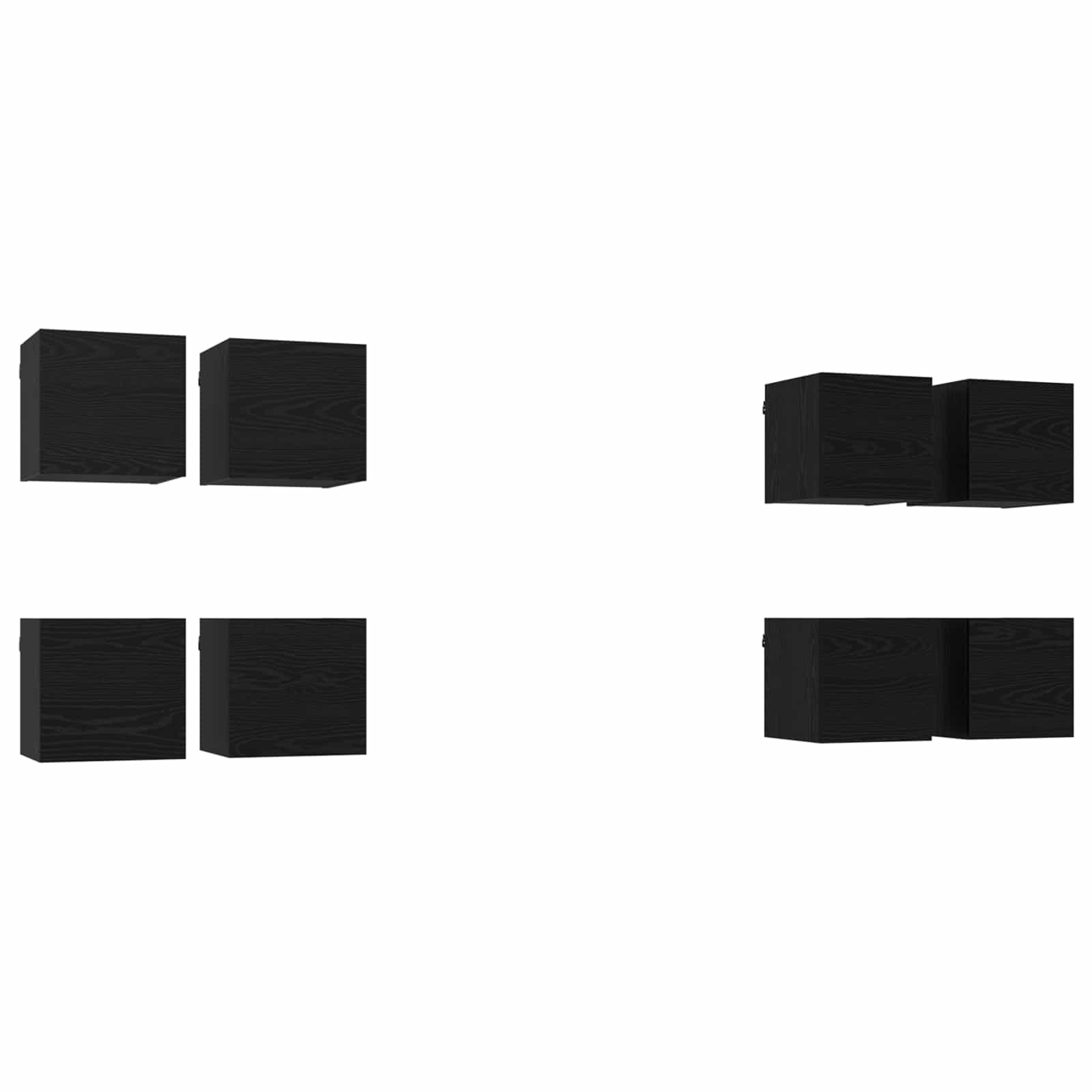 Meuble TV mural 8 pcs Chêne noir 30,5 x 30 x 30 cm - XIOS