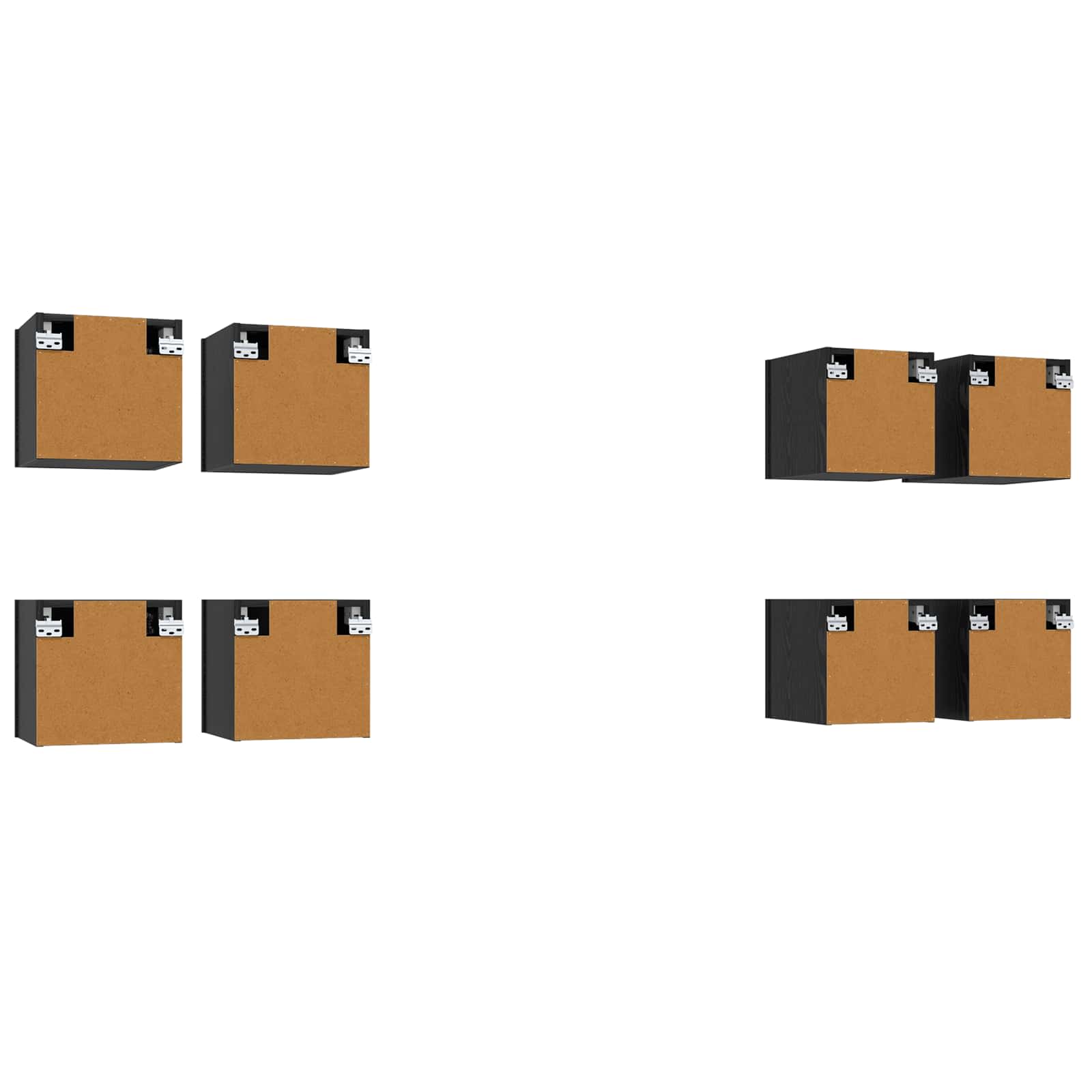 Meuble TV mural 8 pcs Chêne noir 30,5 x 30 x 30 cm - XIOS