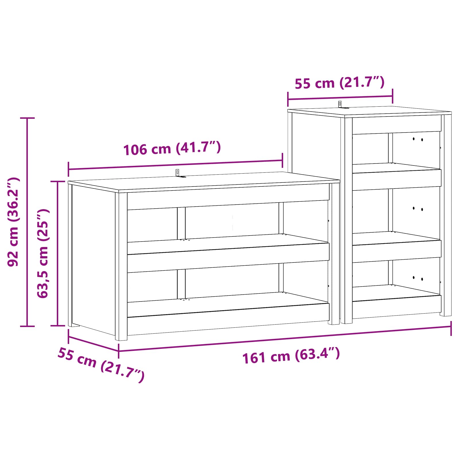 Meuble de cuisine d'extérieur MEPPEL 2 pc Douglas Naturel