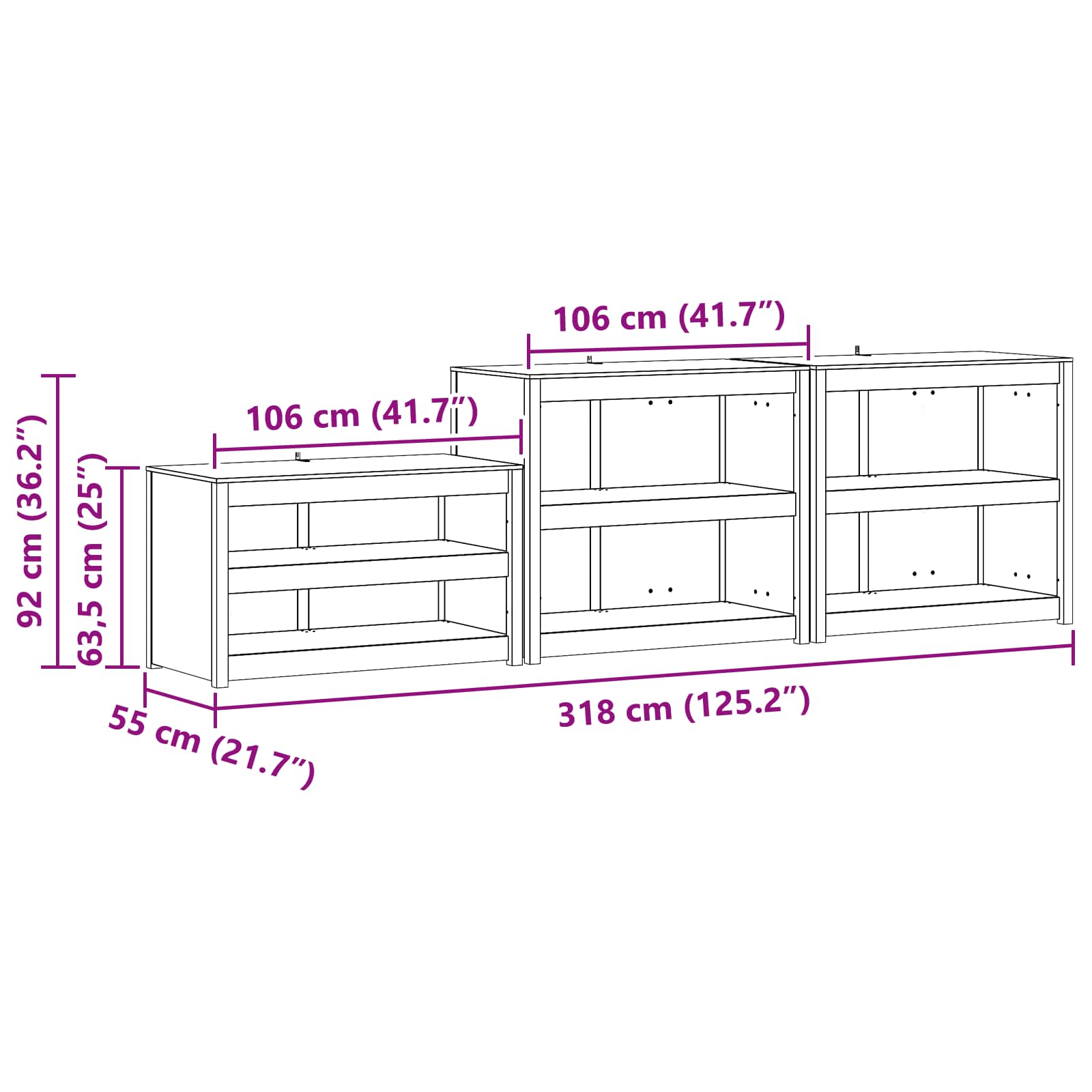Meuble de cuisine d'extérieur MEPPEL 3 pcs Douglas Naturel - XIOS