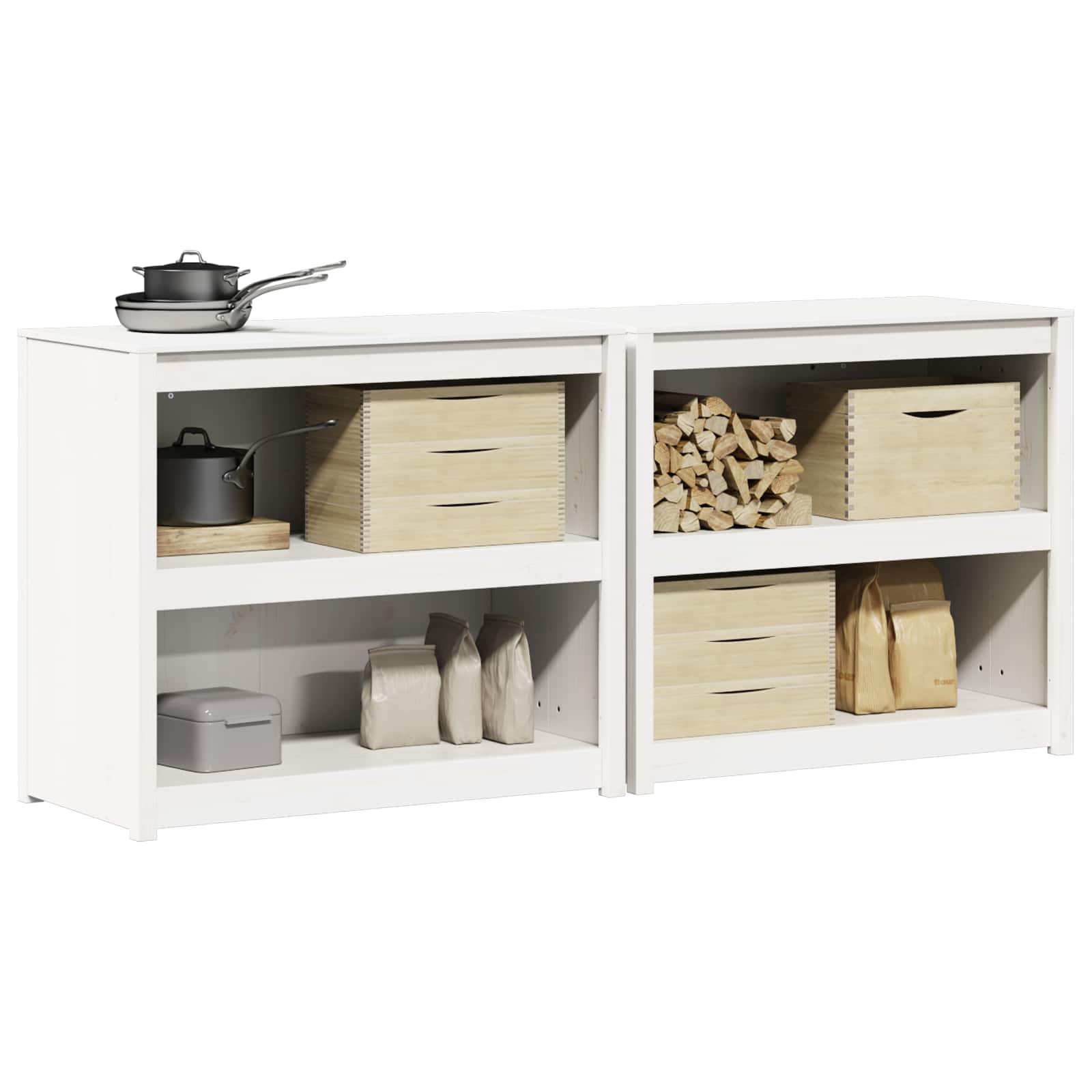 Meuble de cuisine d'extérieur MEPPEL 2 pc Blanc - XIOS