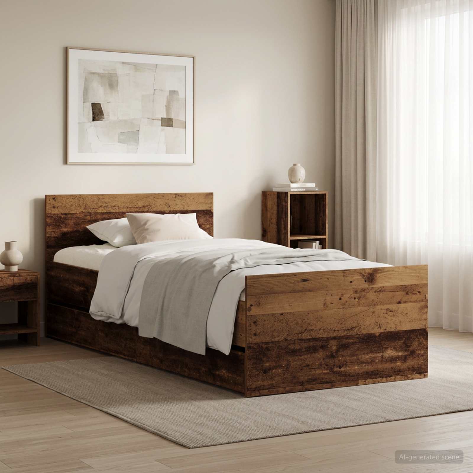 Cadre de lit Bois ancien 90 x 200 cm Bois d'ingénierie