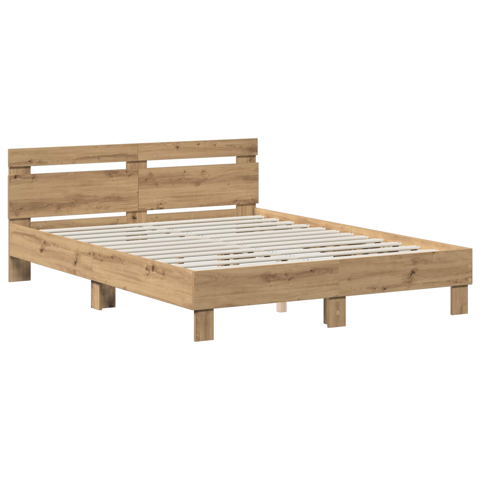 Cadre de lit Chêne artisanal 140 x 190 cm Bois d'ingénierie - XIOS