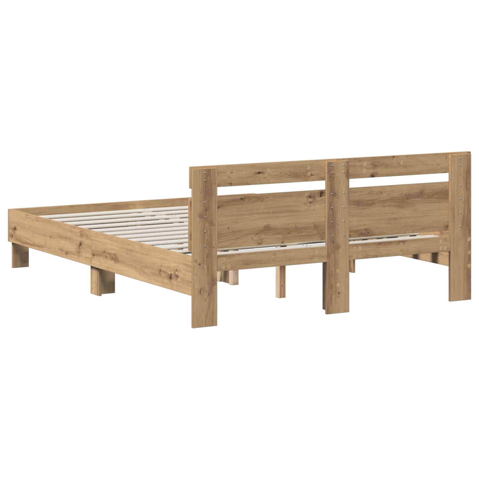 Cadre de lit Chêne artisanal 140 x 190 cm Bois d'ingénierie - XIOS