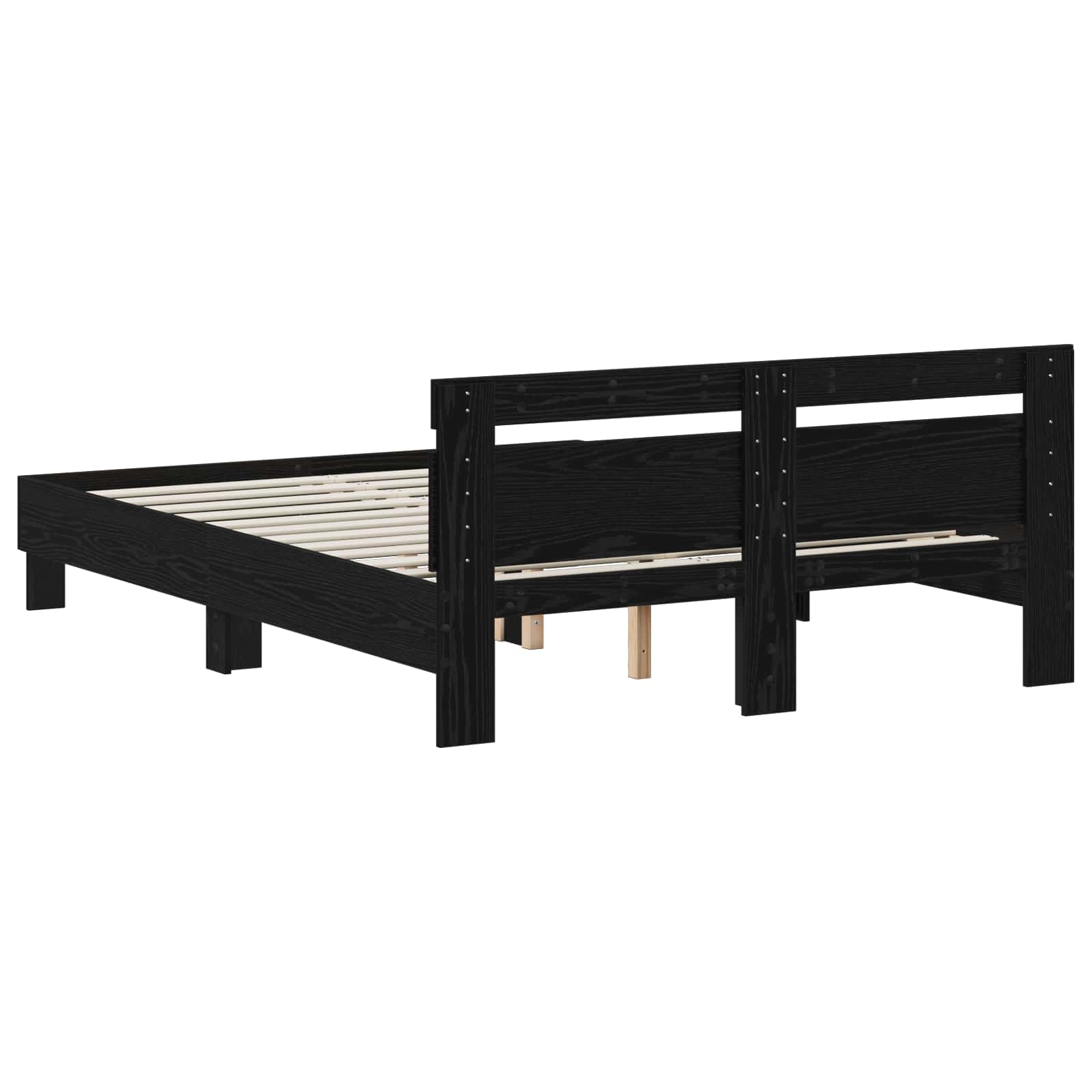 Cadre de lit Chêne noir 140 x 190 cm Bois d'ingénierie