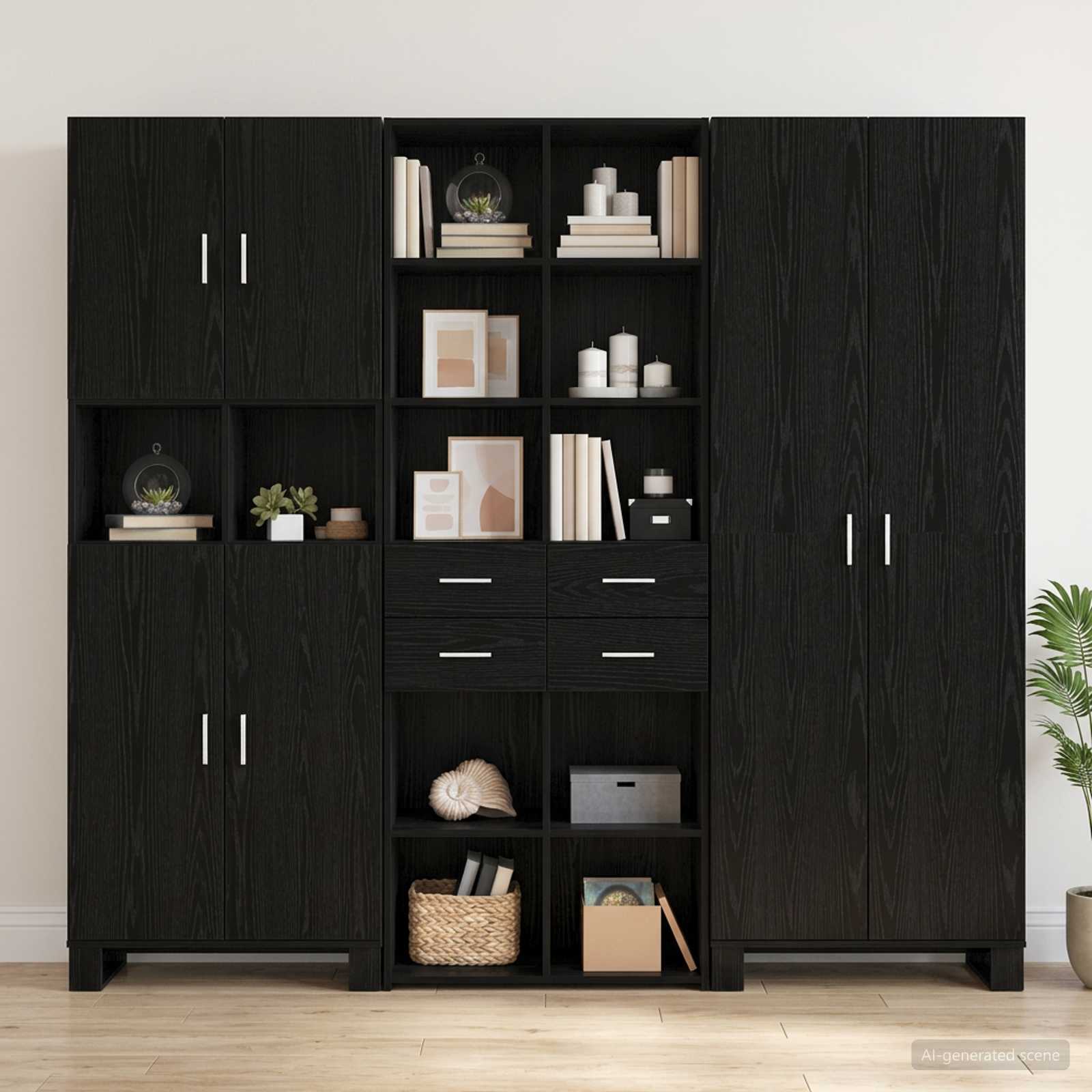 Bibliothèque Chêne noir 30 x 42.4 x 185.2 cm - XIOS