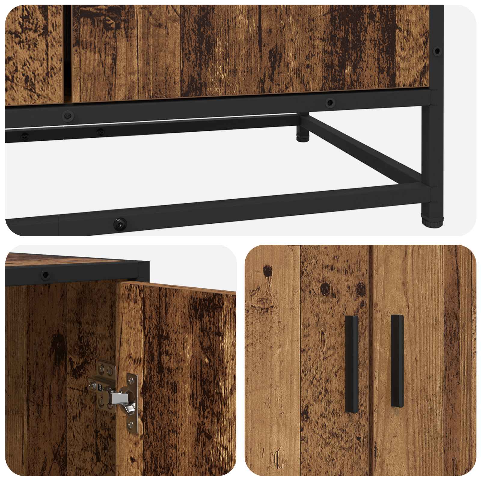 Buffet Bois ancien 134 x 35 x 76 cm Bois d'ingénierie