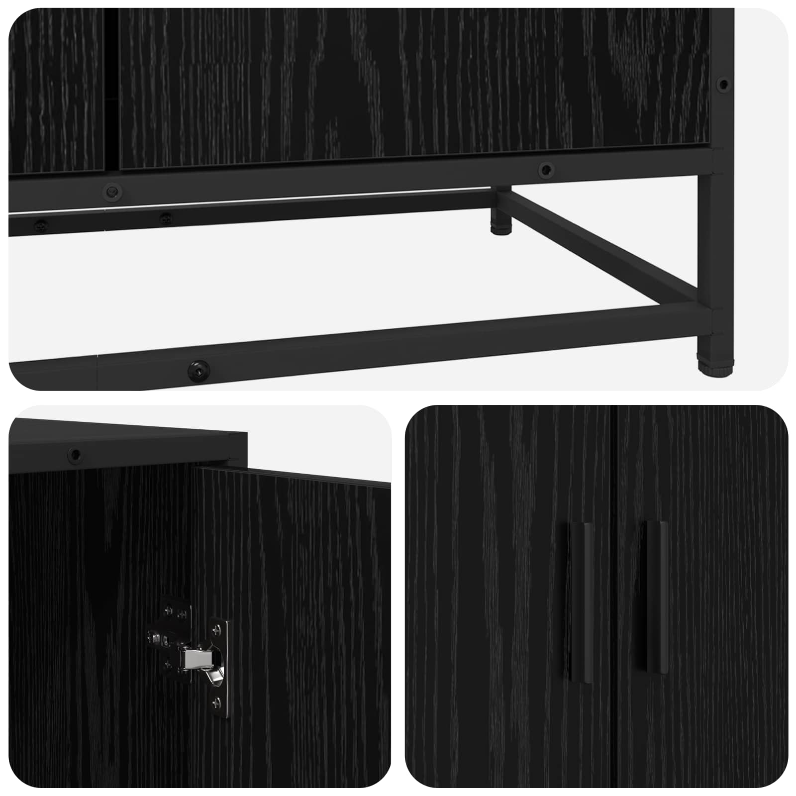 Buffet Chêne noir 134 x 35 x 76 cm Bois d'ingénierie