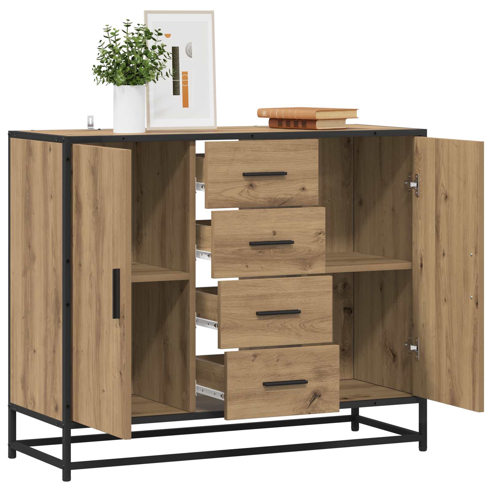 Buffet Chêne artisanal 92 x 35 x 76 cm Bois d'ingénierie