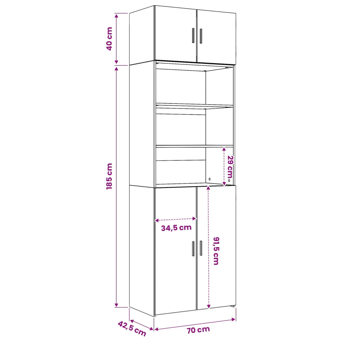 Cabinet de rangement avec étagères Bois ancien - XIOS