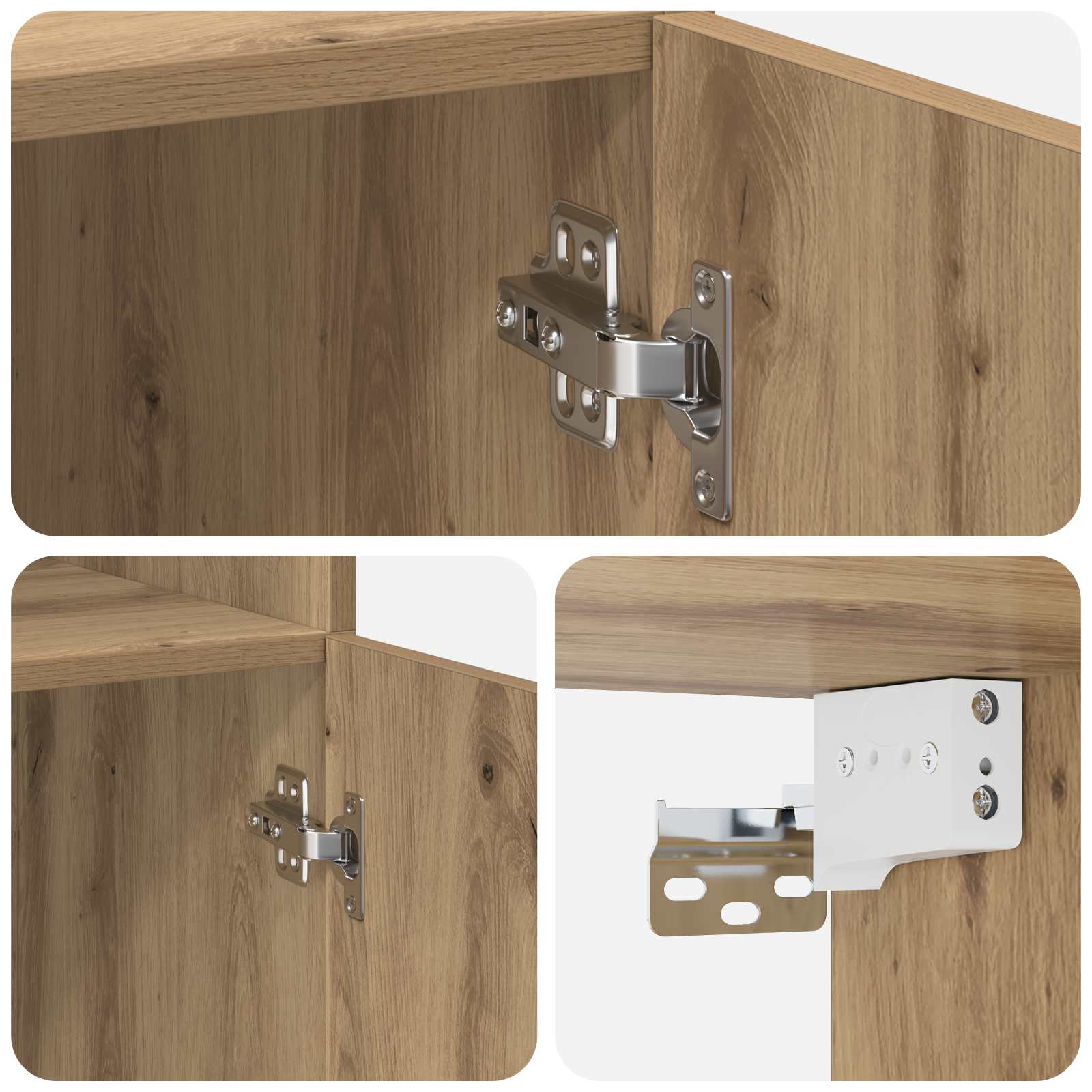 Cabinet de rangement avec étagères Chêne artisanal
