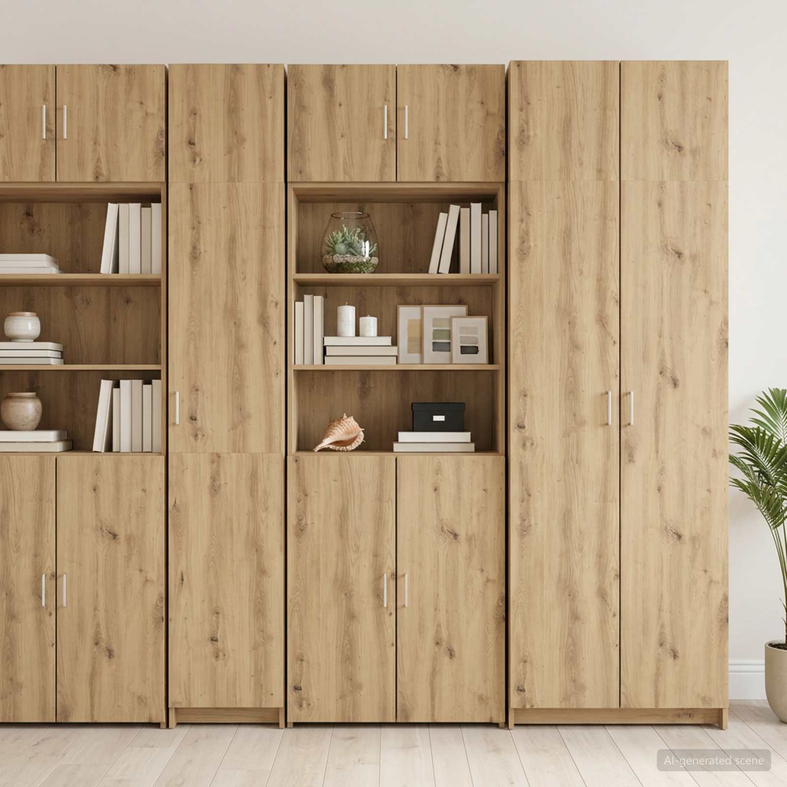 Cabinet de rangement avec étagères Chêne artisanal