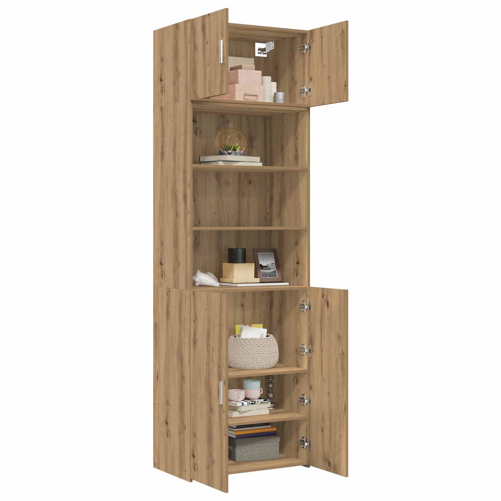Cabinet de rangement avec étagères Chêne artisanal