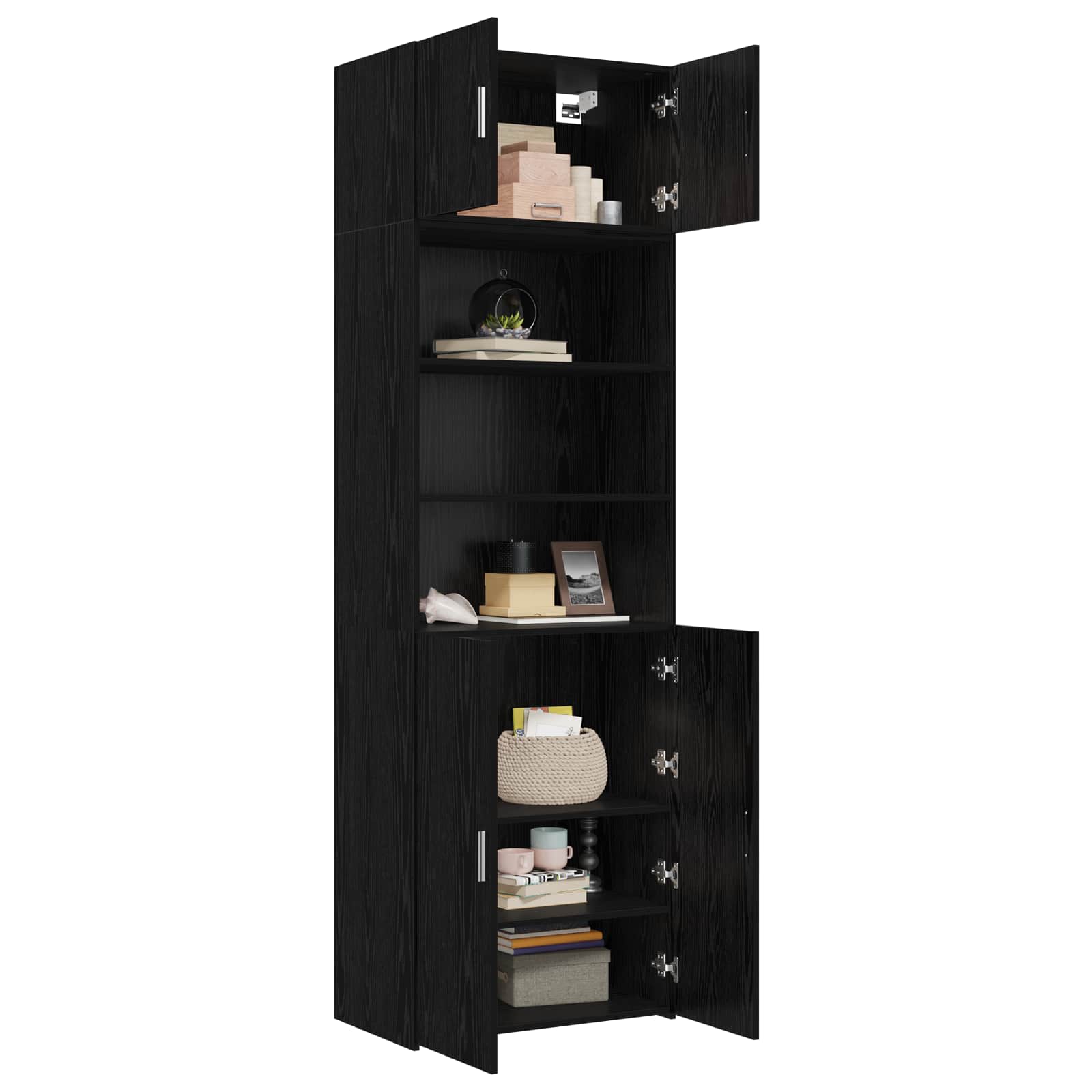 Cabinet de rangement avec étagères Chêne noir Bois d'ingénierie - XIOS
