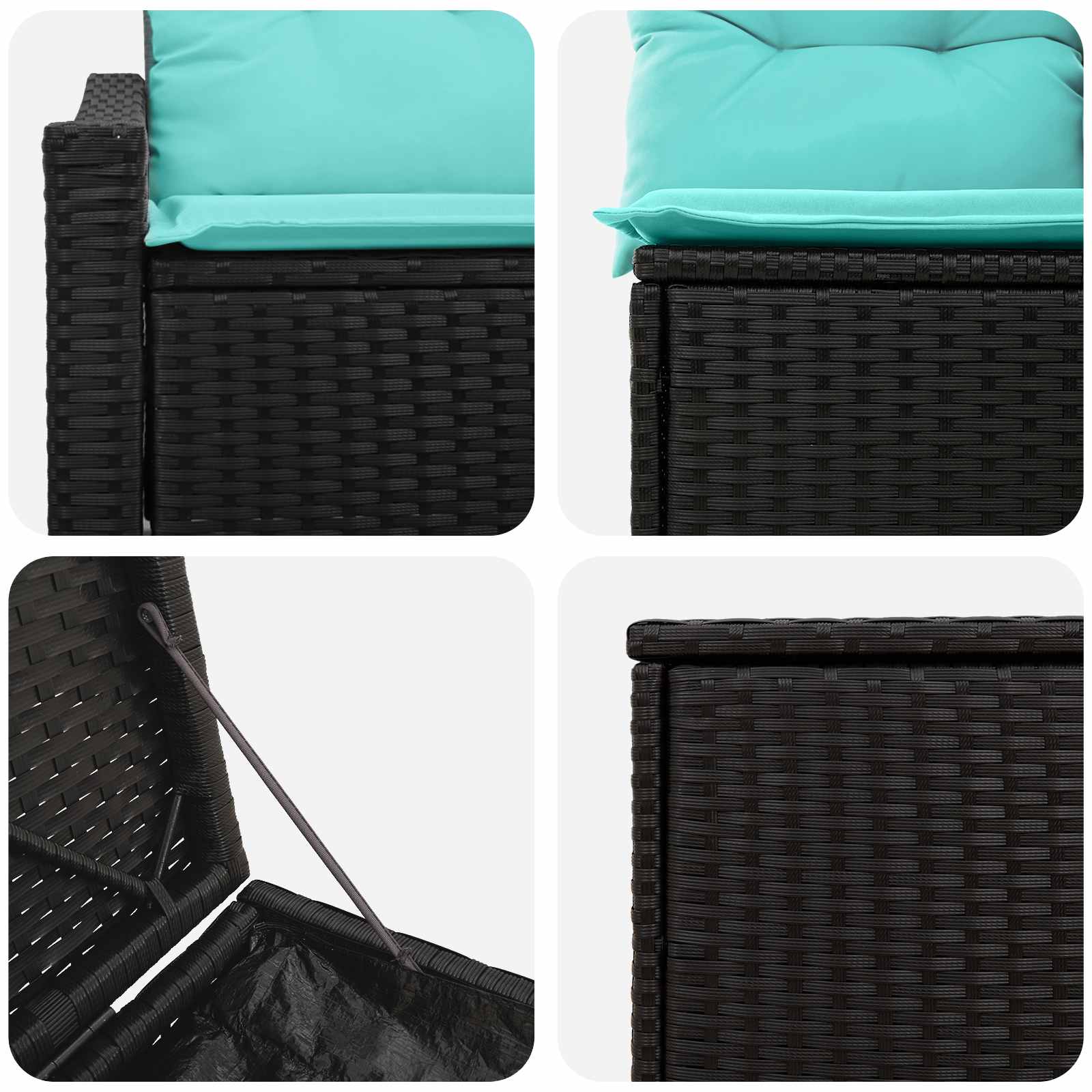 Ensemble de Canapés 7 pcs Noir et Bleu